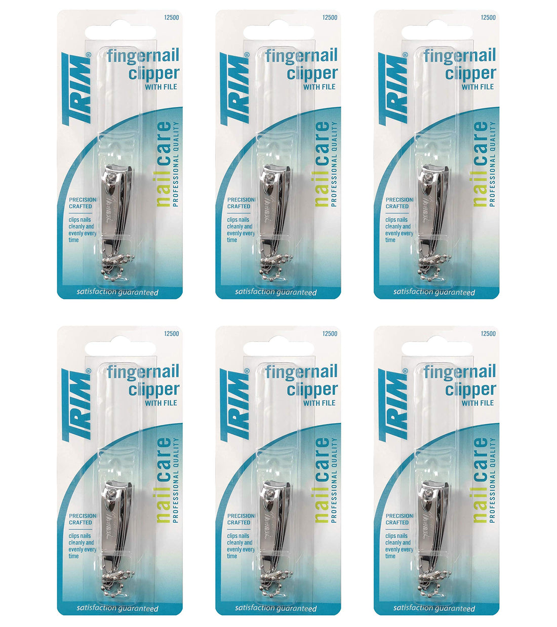 Trim Nailcare Fingernail Steel Clipper with File, Item Number 12500 (Pack of 6)