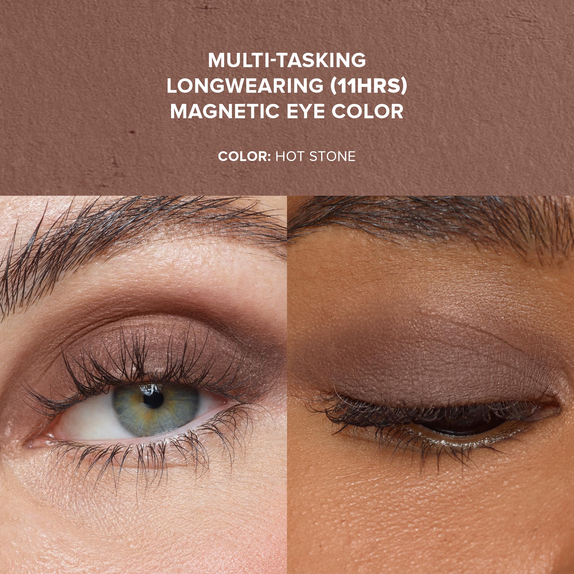 Nudestix Magnetic Matte Eye Color Pencil, Eyeshadow + Eyeliner + Eyelid Primer, Cream Makeup Stick, Long Lasting, Waterproof, Shade: Hot Stone