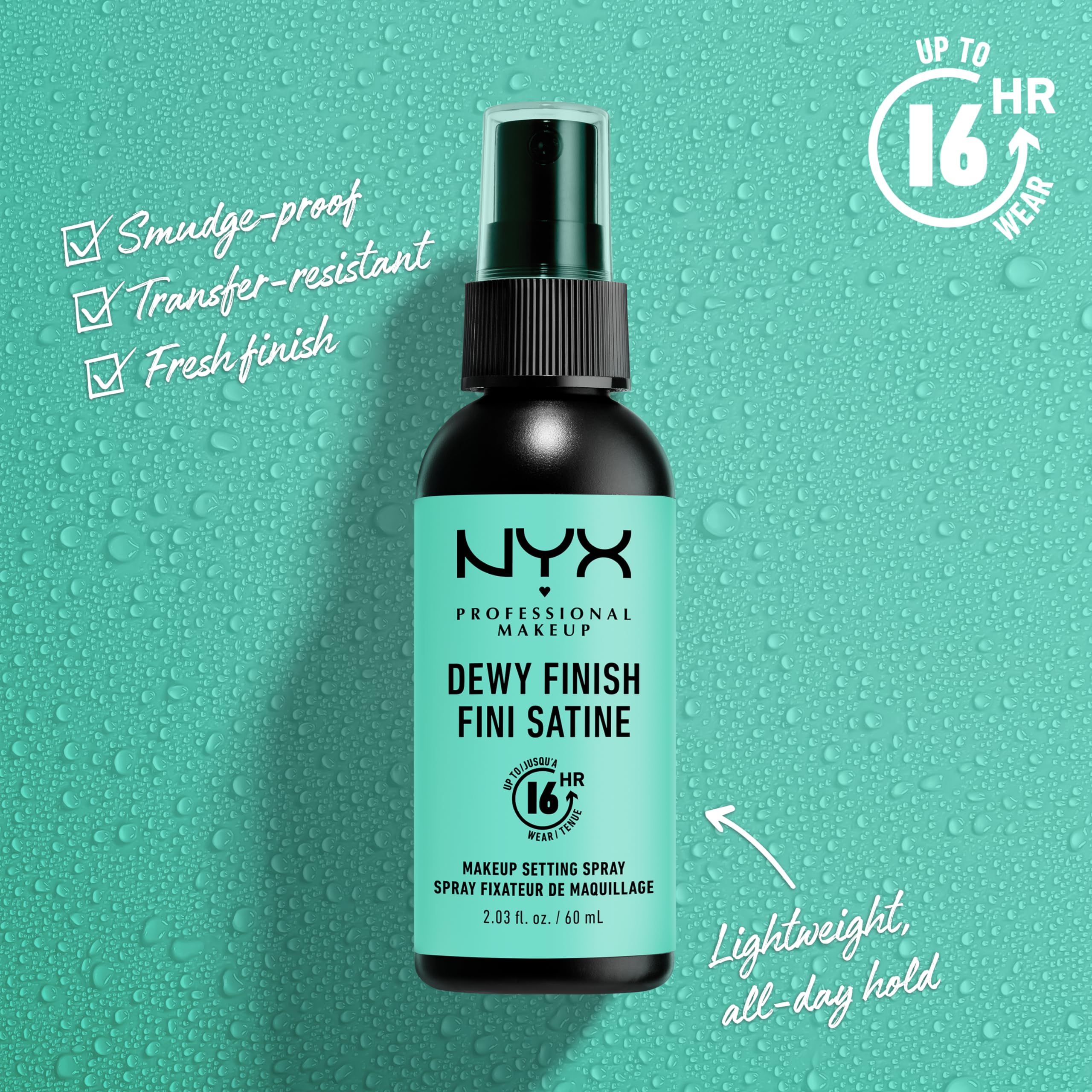 NYX PROFESSIONAL MAKEUP Makeup Setting Spray - Dewy Finish JUMBO Size, Long-Lasting Vegan Formula