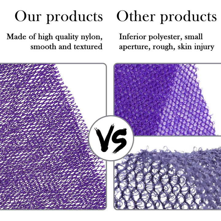 2 Pieces African Net Sponge African Body Exfoliating Net African Net Bath Exfoliating Shower Body Scrubber Back Scrubber Skin Smoother for Daily Use or Stocking Stuffer (Yellow, Pink)