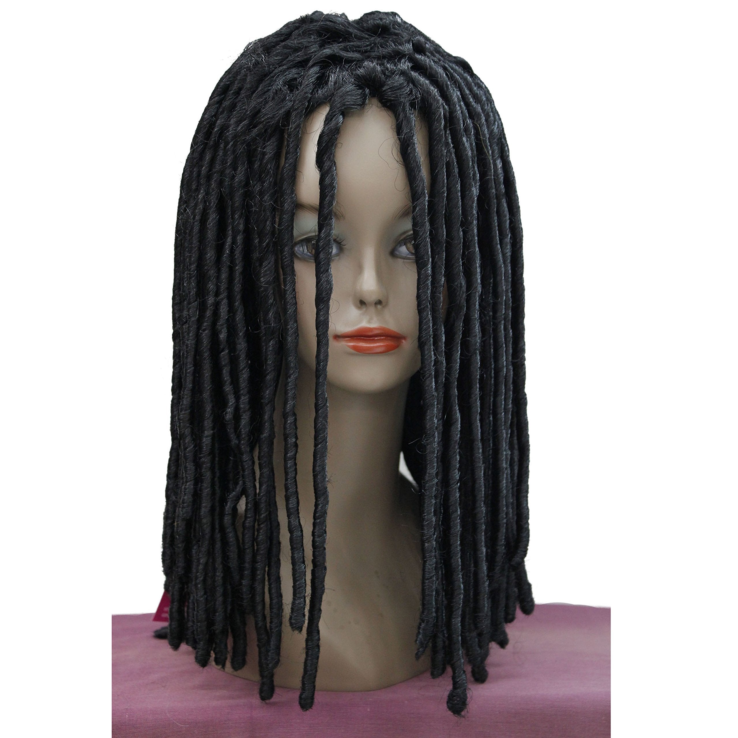 1# Black : Lydell Twist Hair Crotchet Braids Wigs Synthetic Dreadlocks Braids Hair Wig (1# Black)