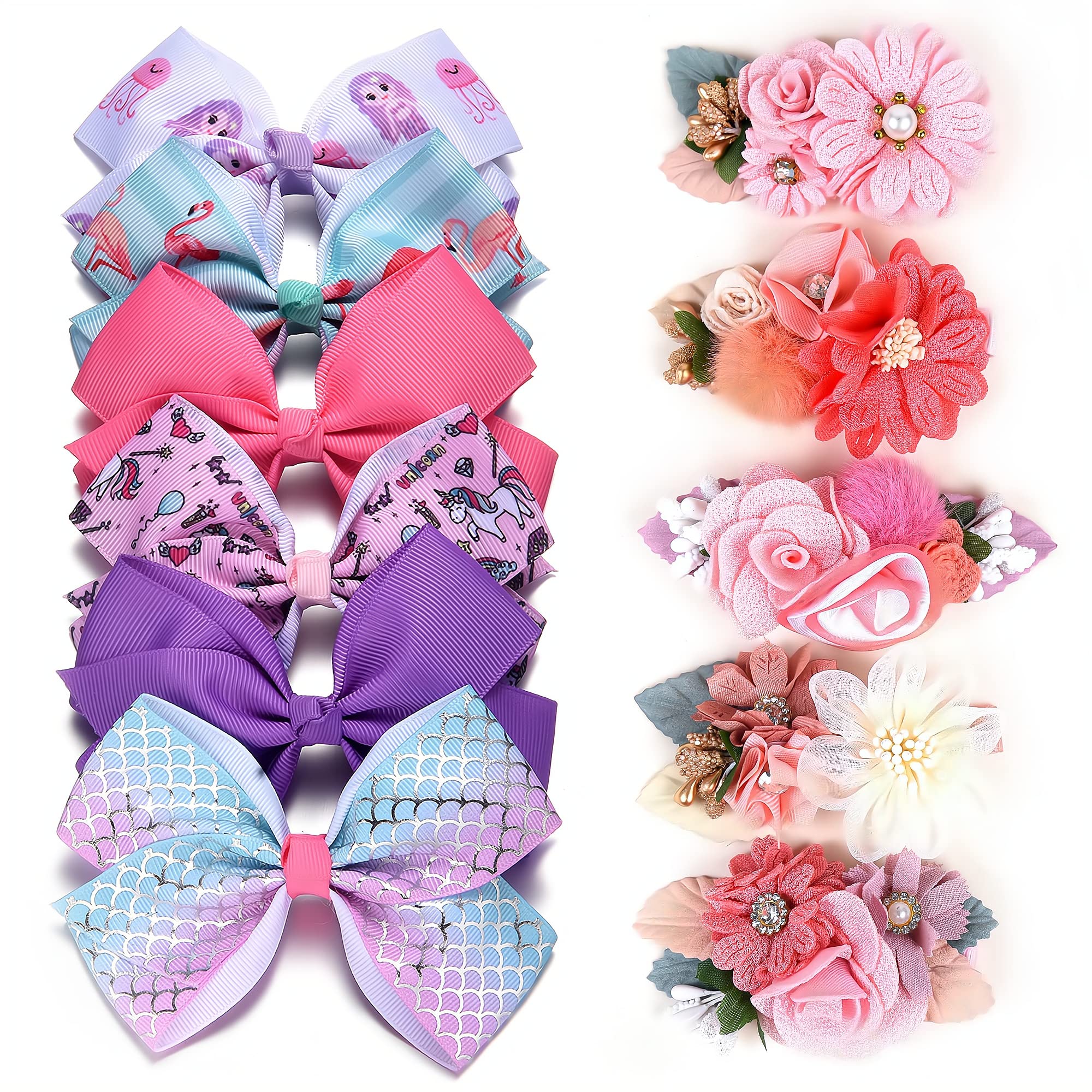 Fsmiling Hair Bows for Girls Alligator Clips Flower Girls Bows Grosgrain Ribbon Bows Hair Accessories for Girls