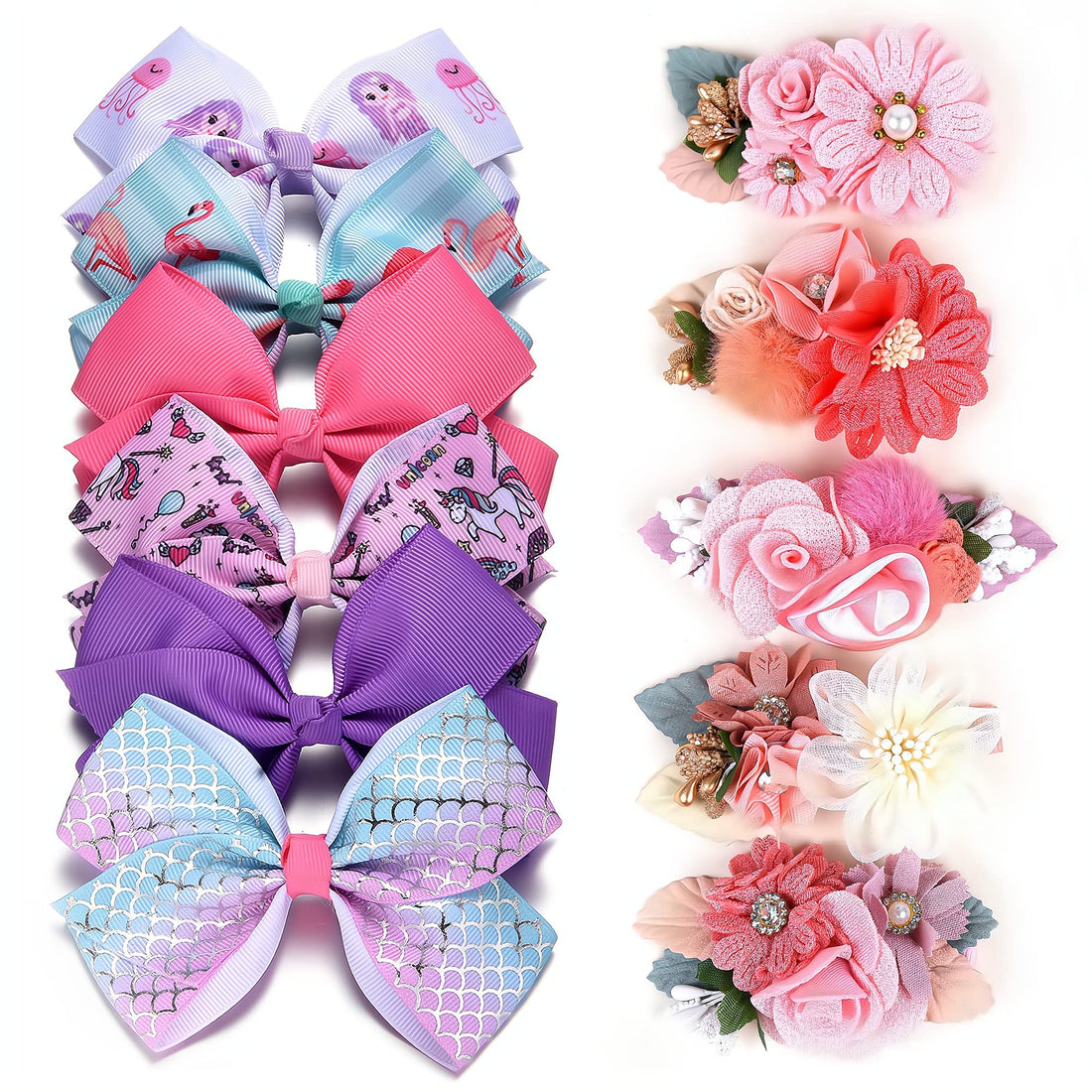 Fsmiling Hair Bows for Girls Alligator Clips Flower Girls Bows Grosgrain Ribbon Bows Hair Accessories for Girls