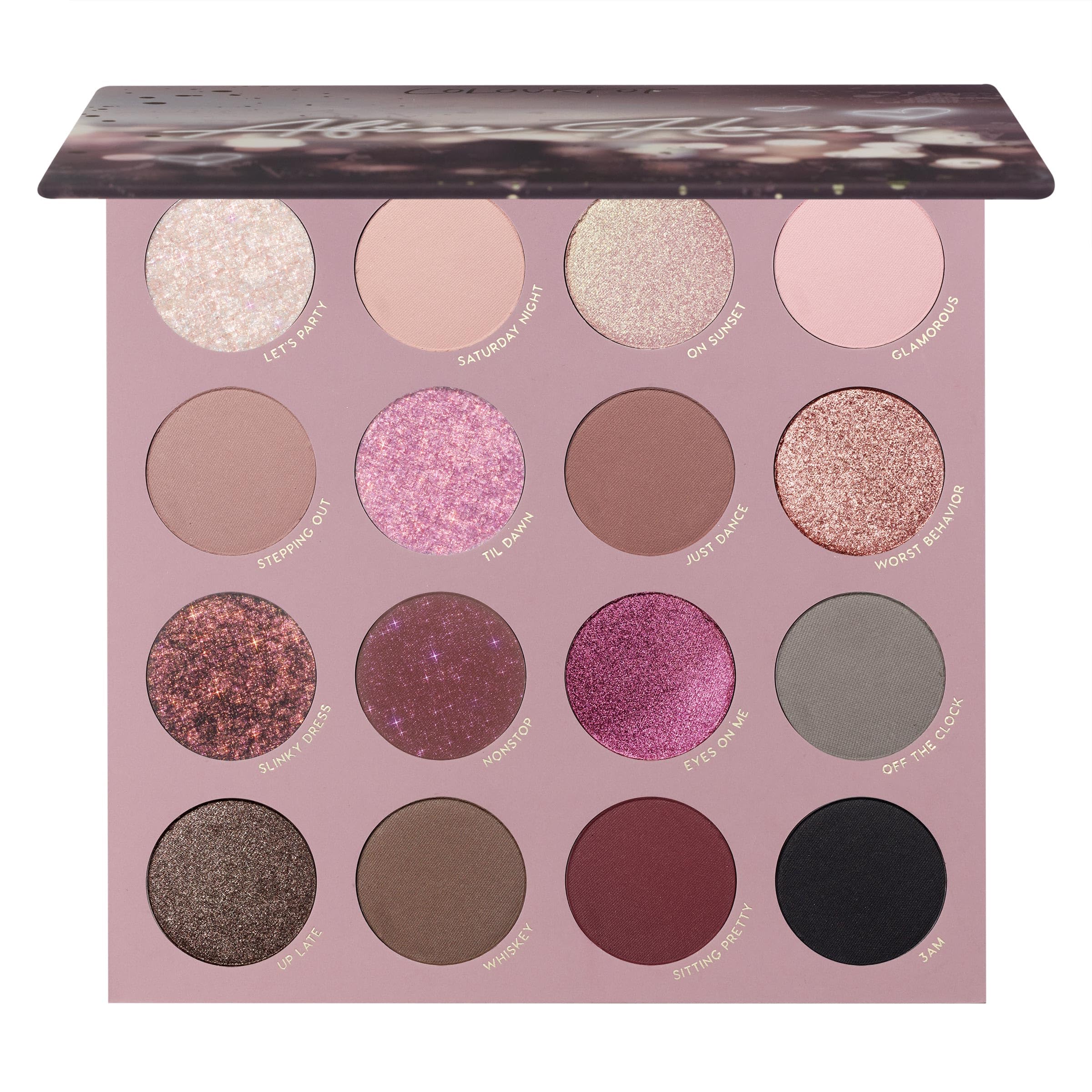 ColourPop After Hours Eyeshadow Palette - Smokey Mauve Makeup Palette with Metallic, Matte, Glitter & Matte Sparkle Finishes - Buildable, Blendable & High-Pigment Formula (0.65 oz)