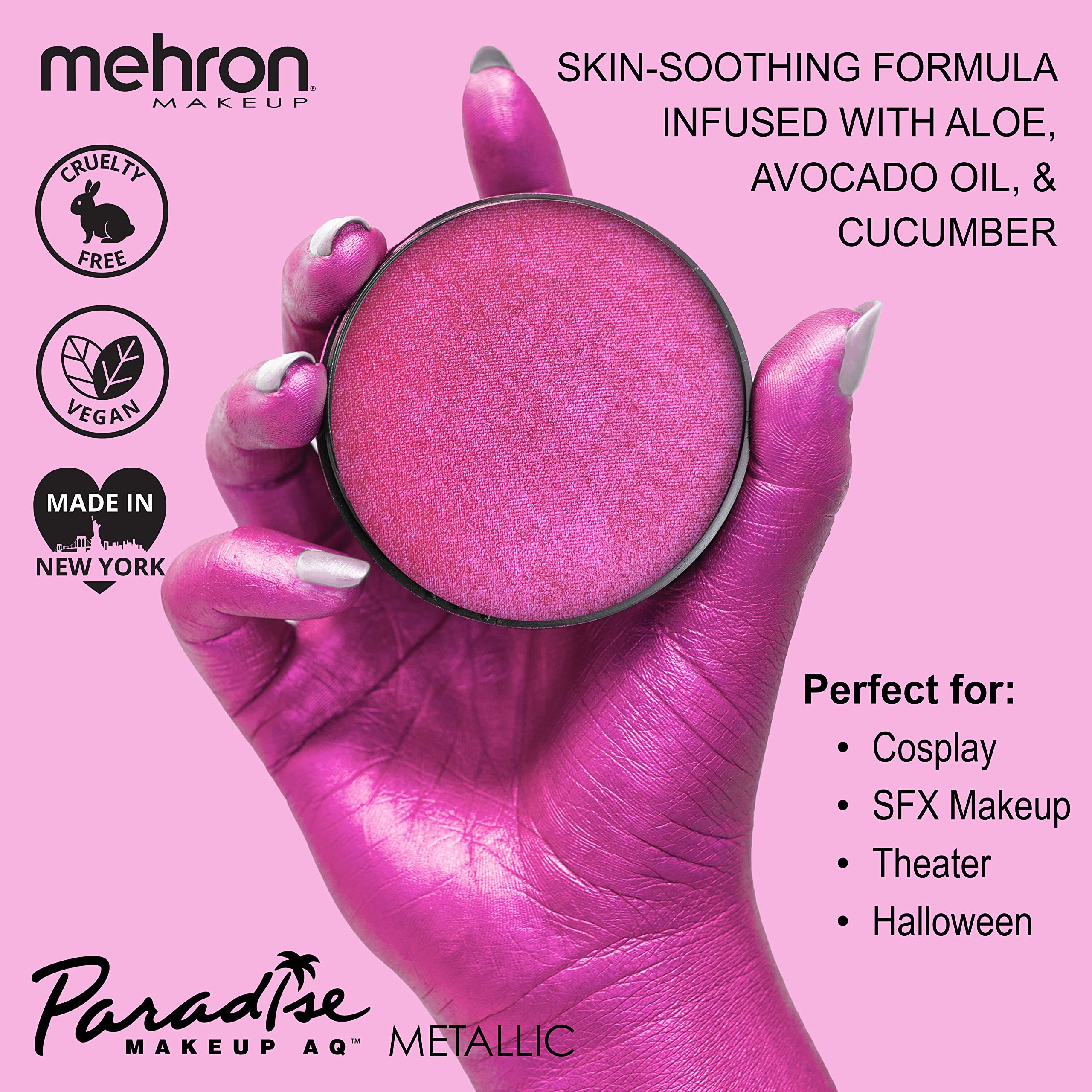Mehron Makeup Paradise Makeup AQ Face & Body Paint (1.4 oz) (Brillant Fushia Fuchsia)