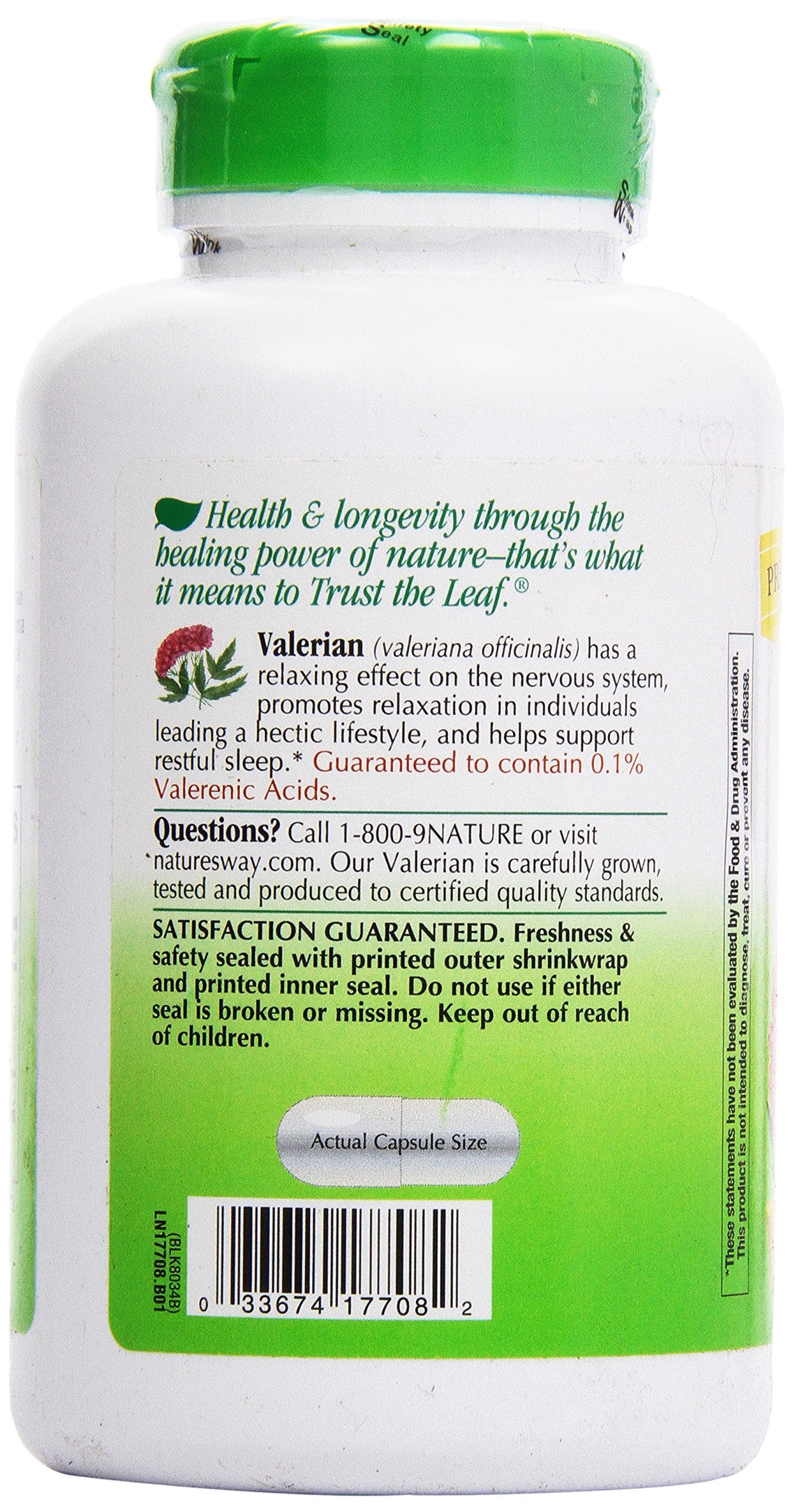 Nature's Way Valerian Root, (Gelatin) Capsules 180 ea