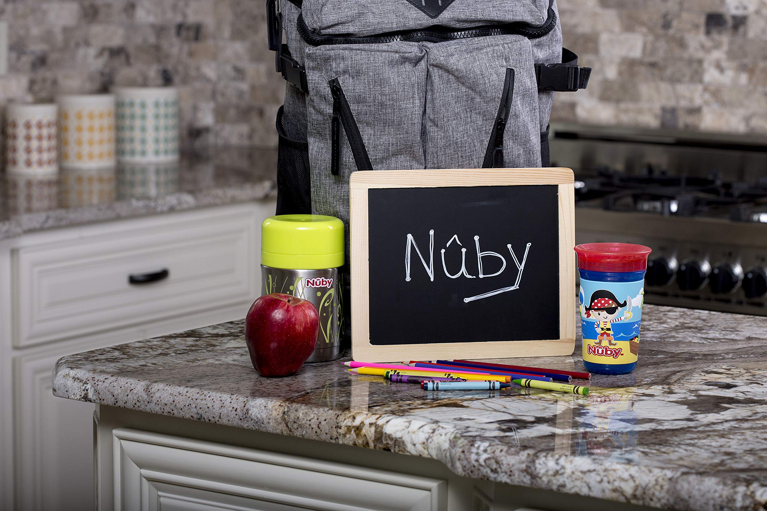 Nuby 360 Degree Easy Sip 3D Grip Wonder Cup with Printed Silicone Sleeve, 10 Oz, Owl