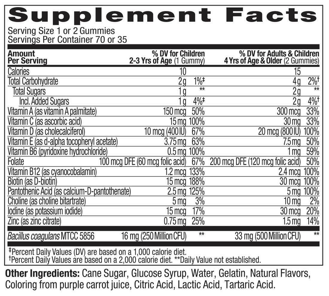 OLLY Kids Multivitamin + Probiotic Gummy, Vitamins A, C, D, E, B, Zinc, Probiotics, Chewable Supplement, Berry Flavor, 70 Count (3 Pack)