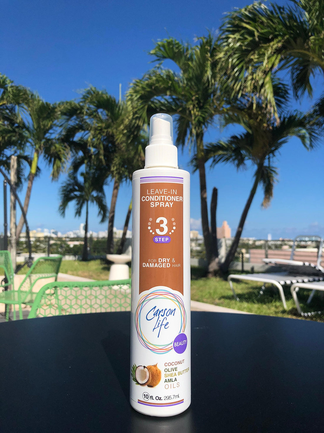 Carson Life Leave In Spray Conditioner - Repair Conditioner for Color Treated Hair - Sulfate and Paraben Free - Made with Coconut, Olive and Amla Oils - Shea Butter For Dry or Damaged Hair