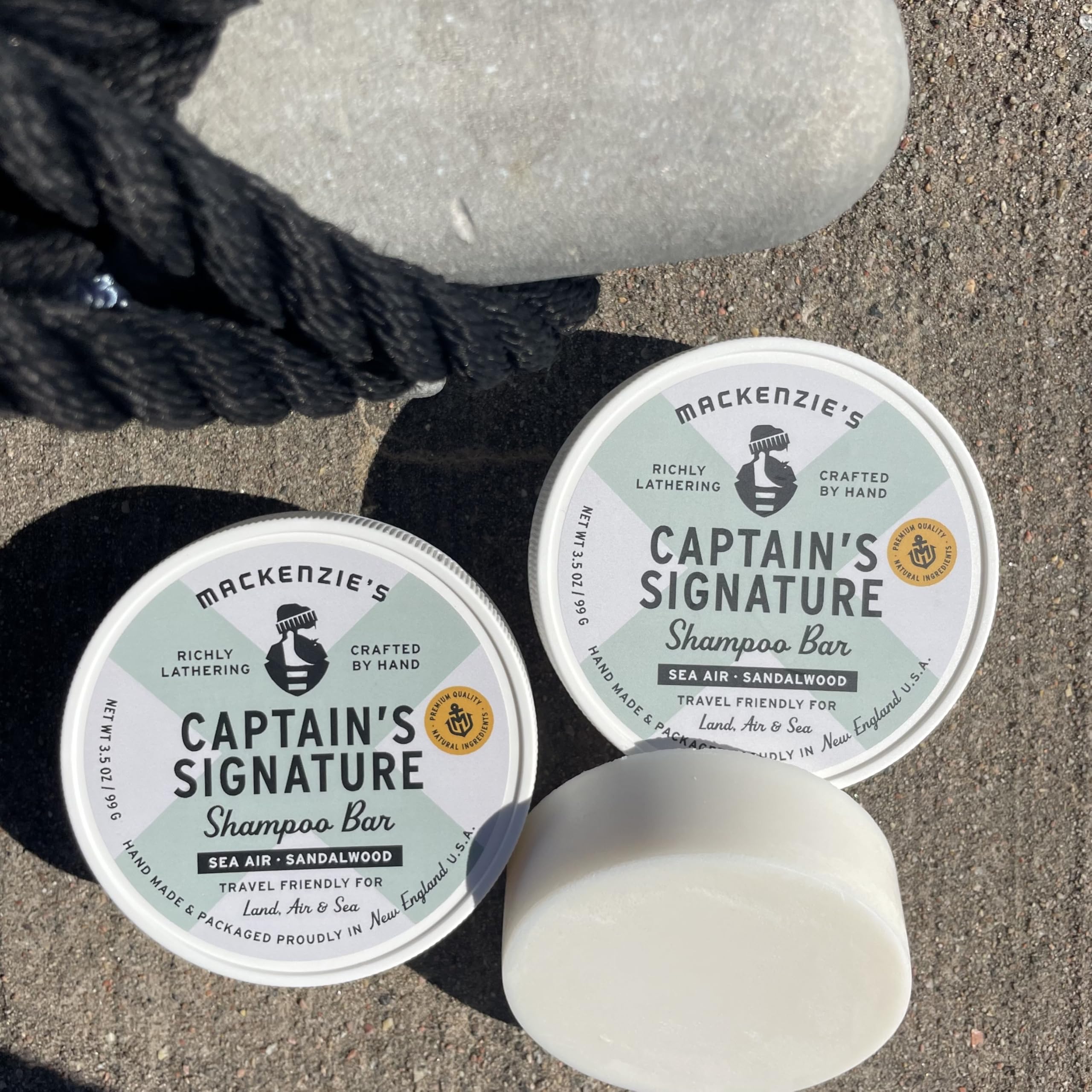 MACKENZIE'S Captain's Signature Shampoo Bar - Gifts for Fishermen - Gifts for Men - Deep Cleaning - Travel Friendly - 3.5 OZ