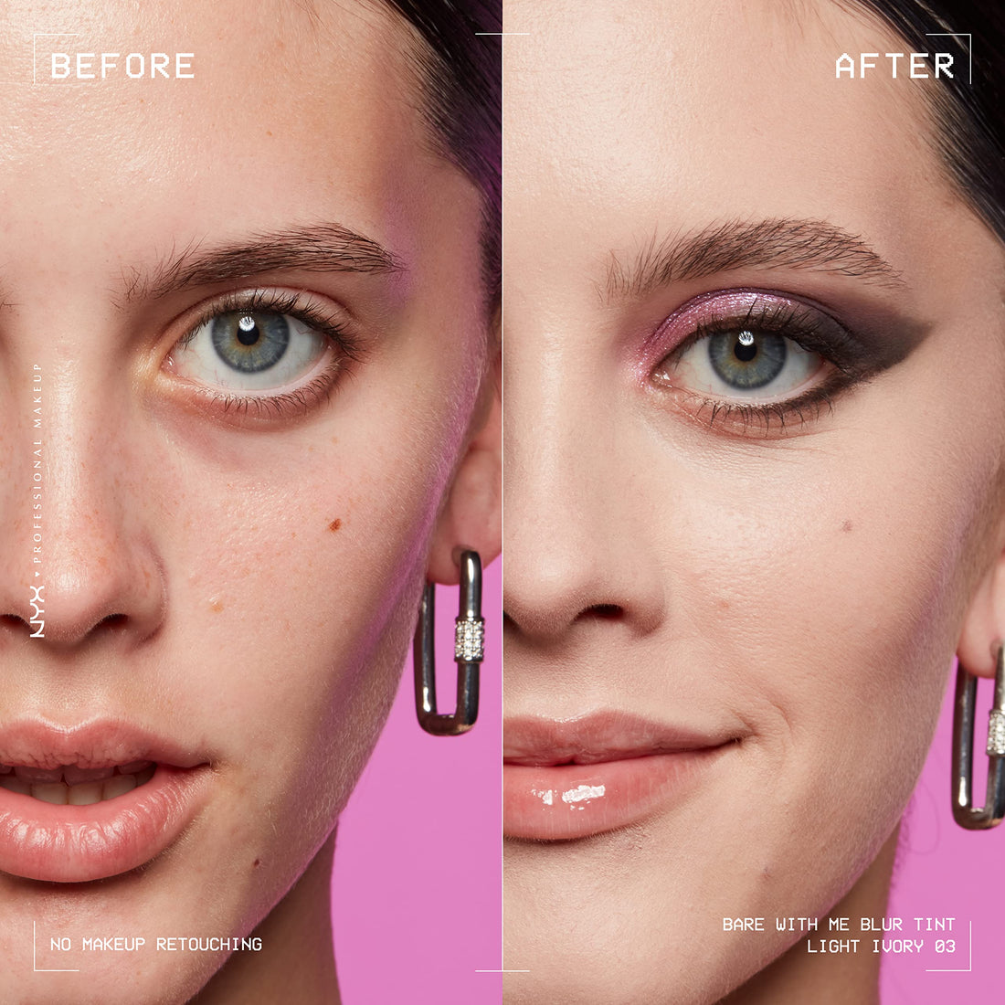 NYX PROFESSIONAL MAKEUP Bare With Me Blur Skin Tint Foundation Make Up with Matcha, Glycerin & Niacinamide - Light Ivory
