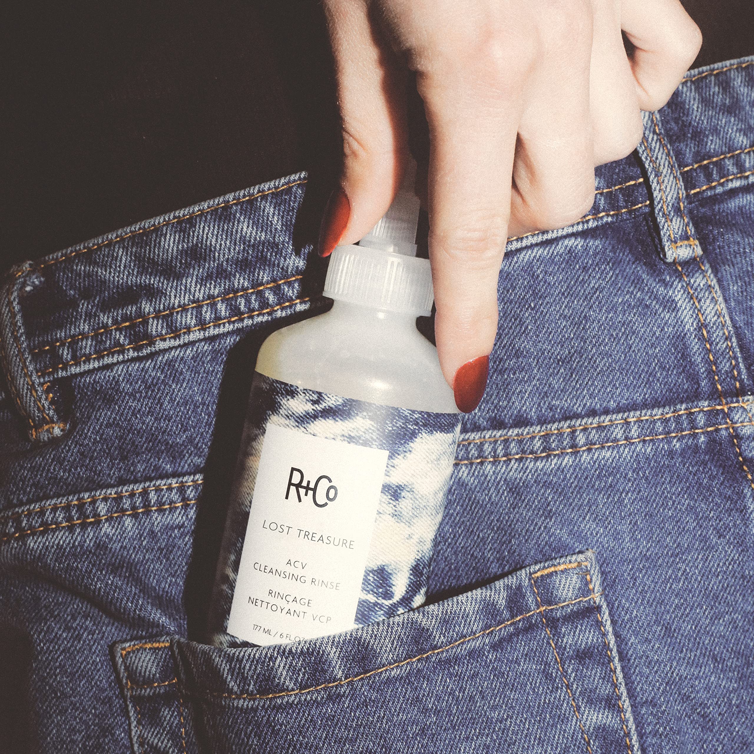 R+Co Lost Treasure Apple Cider Vinegar Hair Rinse + Conditioner Set | Shine-Boosting Hair Treatment for Clean & Healthy Hair | Remove Product Build-Up | Restore Scalp pH | 6.0oz (Set of 2)