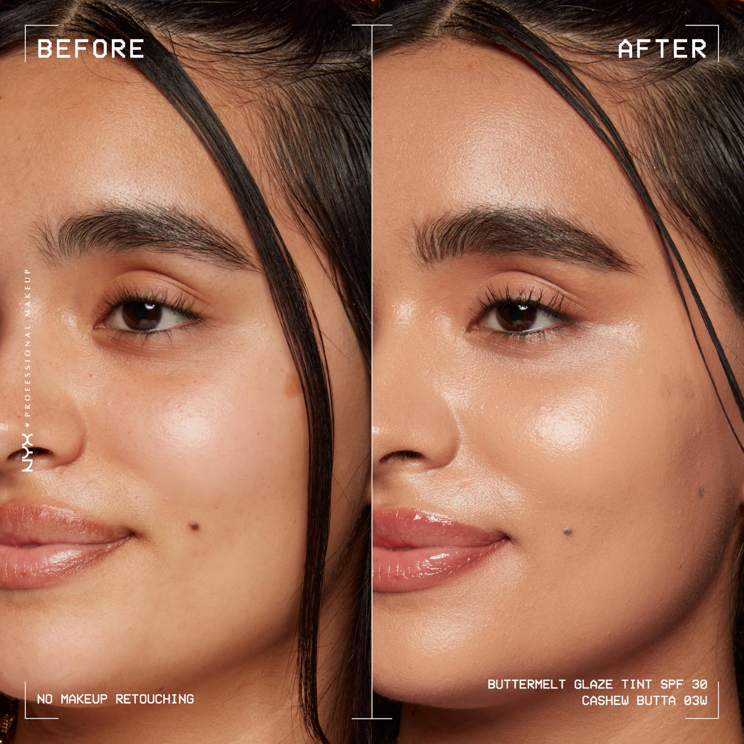 NYX PROFESSIONAL MAKEUP Buttermelt Glaze Soft Glow Skin Tint + SPF 30, Up To 12HR Wear, 03 Cashew Butta