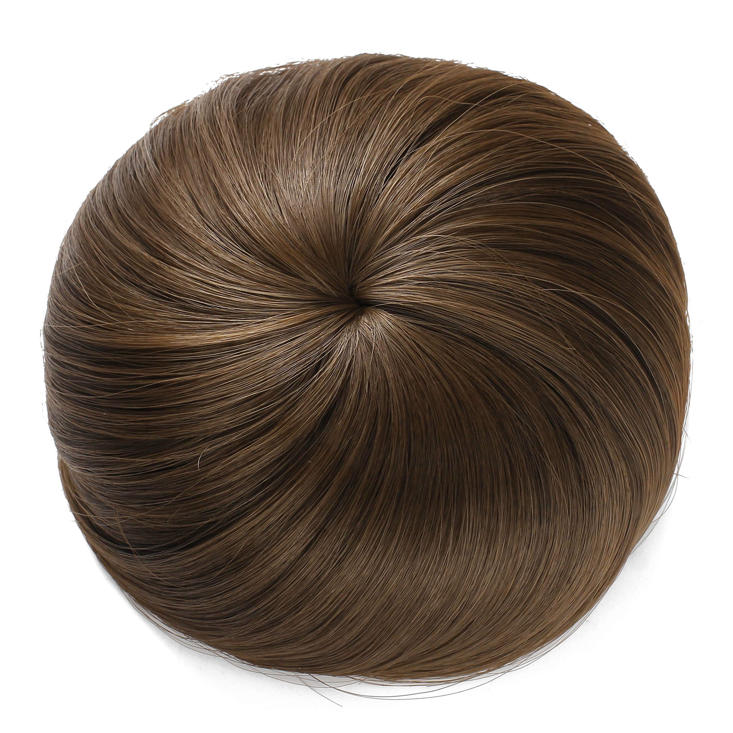 OneDor Synthetic Hair Bun Extension Donut Chignon Hairpiece Wig (8A-Light Chestnut Brown)