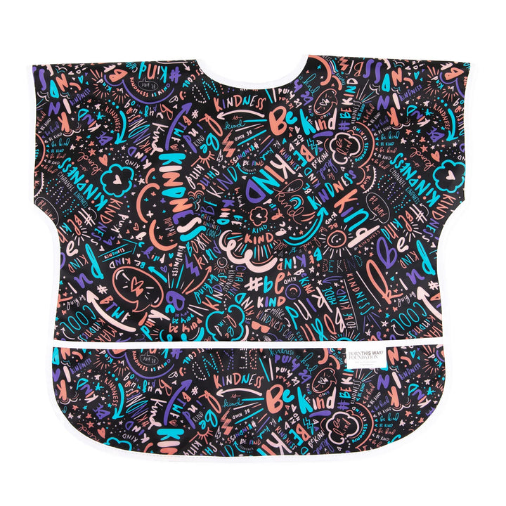 Bumkins Short Sleeve Bib for Girl or Boy, Toddler and Kids for 1-3 Years, Large Size, Essential Must Have for Junior Children, Eating, Mess Saving Soft Fabric Apron for Play, Born This Way