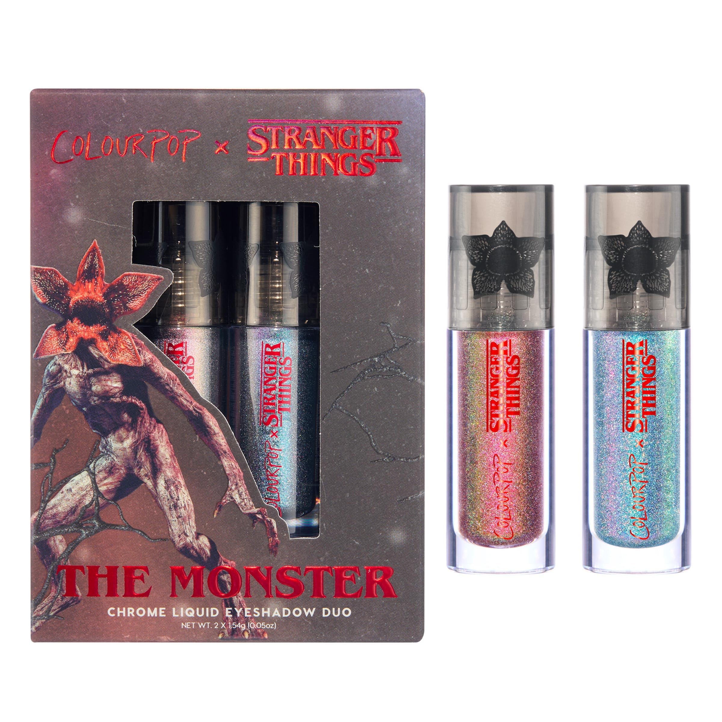 ColourPop x Stranger Things Chrome Liquid Eyeshadow Duo - Color-Shifting Chrome Eyeshadow with Long-Lasting & Ultra-Pigmented Formula - The Monster (2 Count)