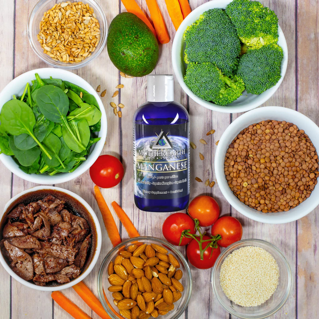 Mother Earth Minerals - Manganese - 8 Ounce 96 Servings