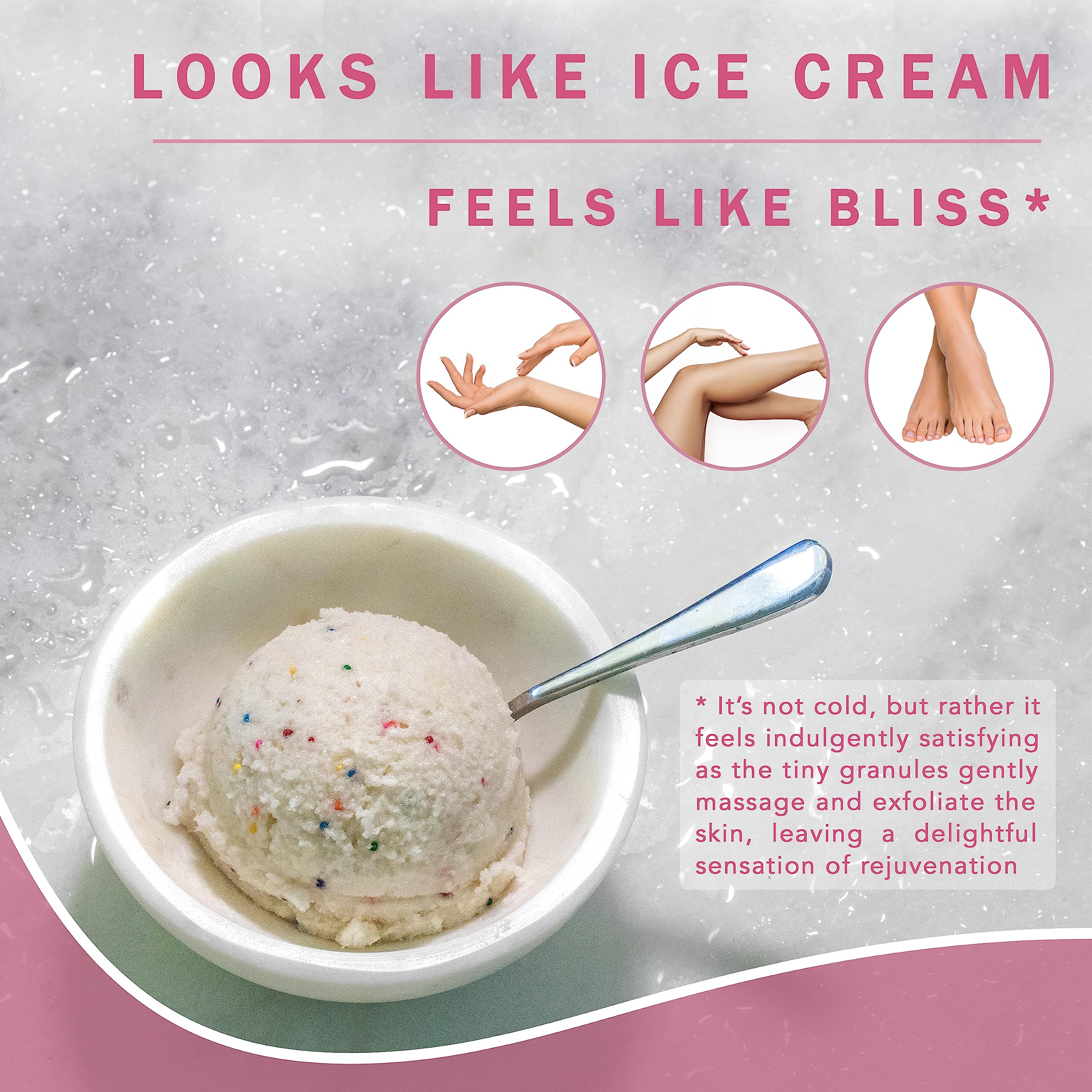 JollyScrub Ice Cream Scrub, Clean Exfoliating Sugar Scrub with Whipped Shea Butter Scrub & Nourishing Oils, Gentle & Moisturizing Sugar Scrub, Fights Dryness and Locks in Hydration, Cake Scent 200ml