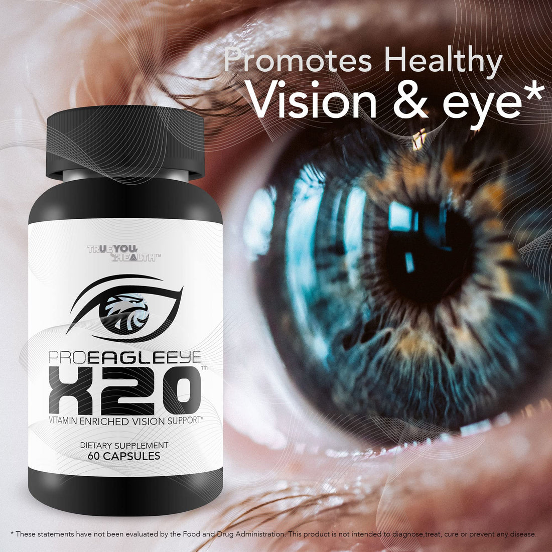 Pro EagleEye x20 - Vitamin Enriched Vision Support - Multi-Vitamin & Mineral Vision Supplement - Aid Eye Sight & Eye Health - Pro Eagle Eye X20 Vitamins to Strengthen Vision - Aid Details