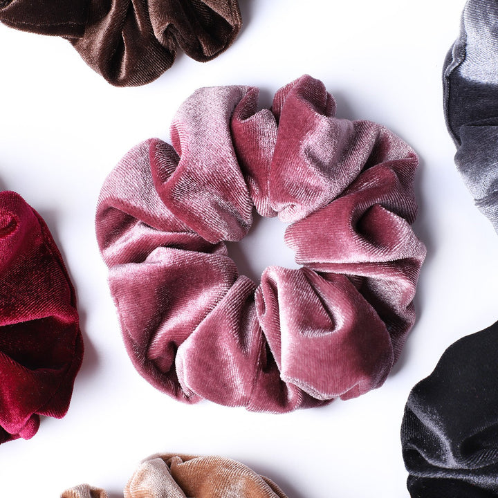 Whaline 6 Big Hair Scrunchies Velvet Elastics Large Hair Bobble Scrunchy Hair Bands Women Soft Hair Ties, 6 Colors