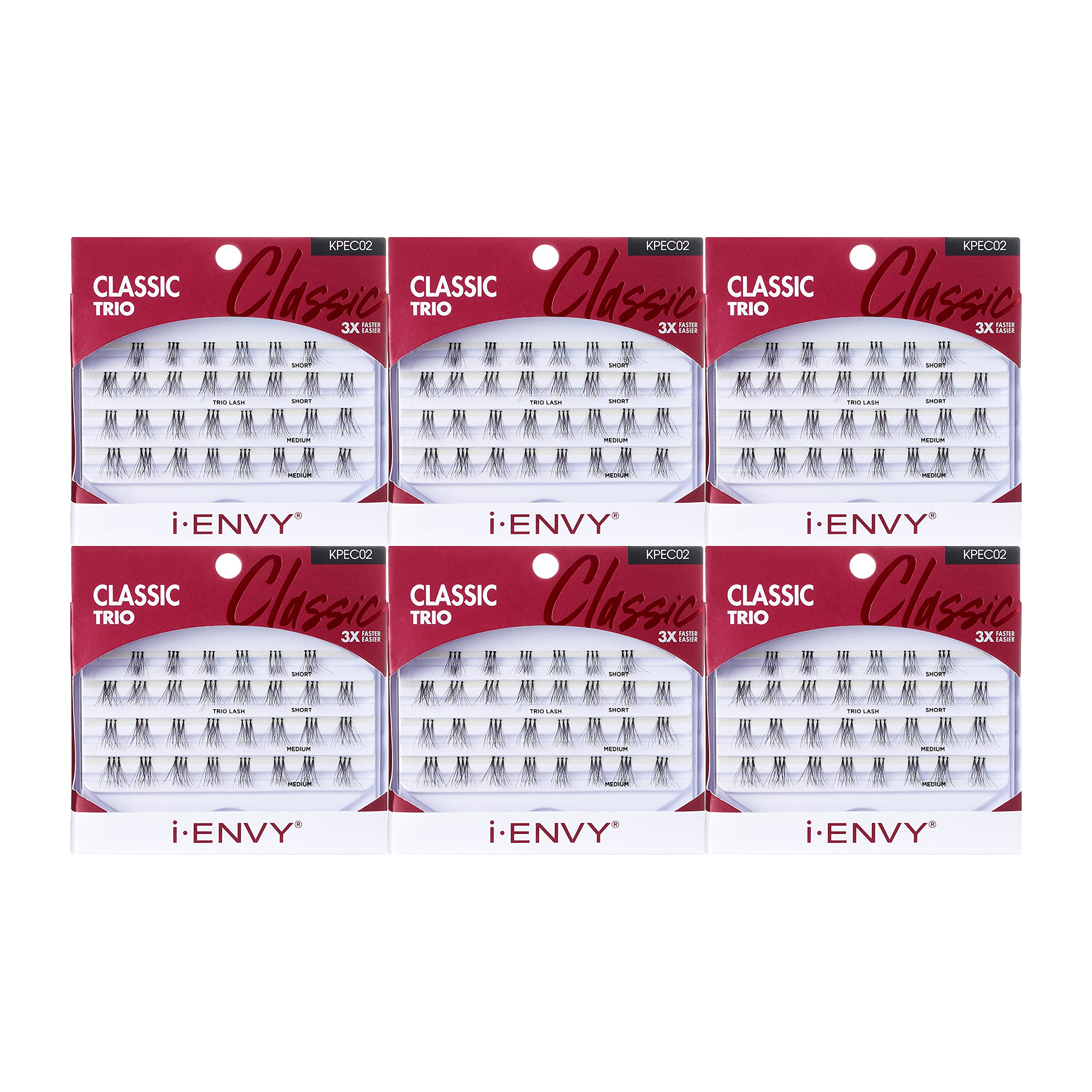 Kiss I Envy Trio Medium 30 Trio Lashes (6 Pack)