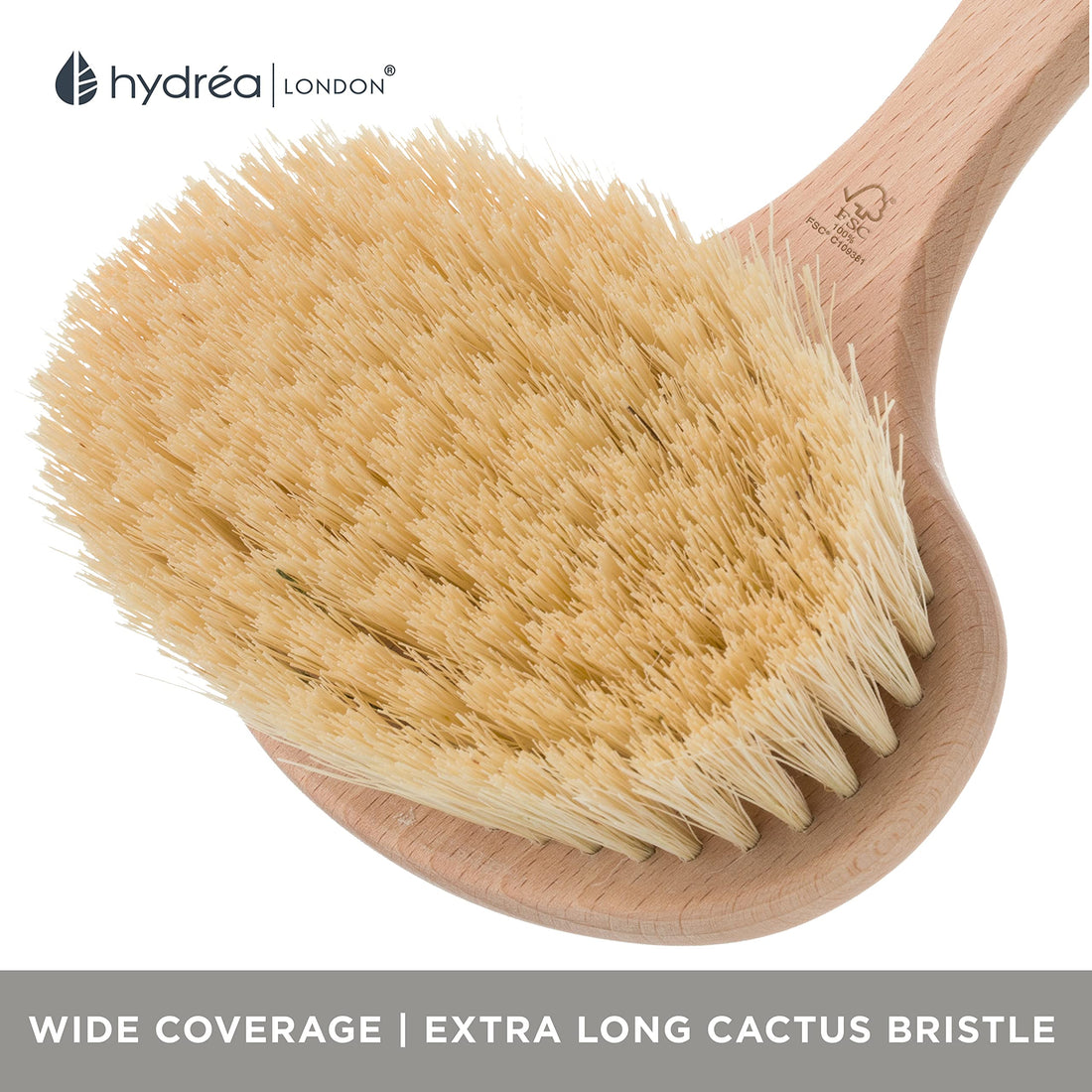 Hydrea London Dry Skin Body Brush With Extra Long Cactus Bristles WSH3S-40