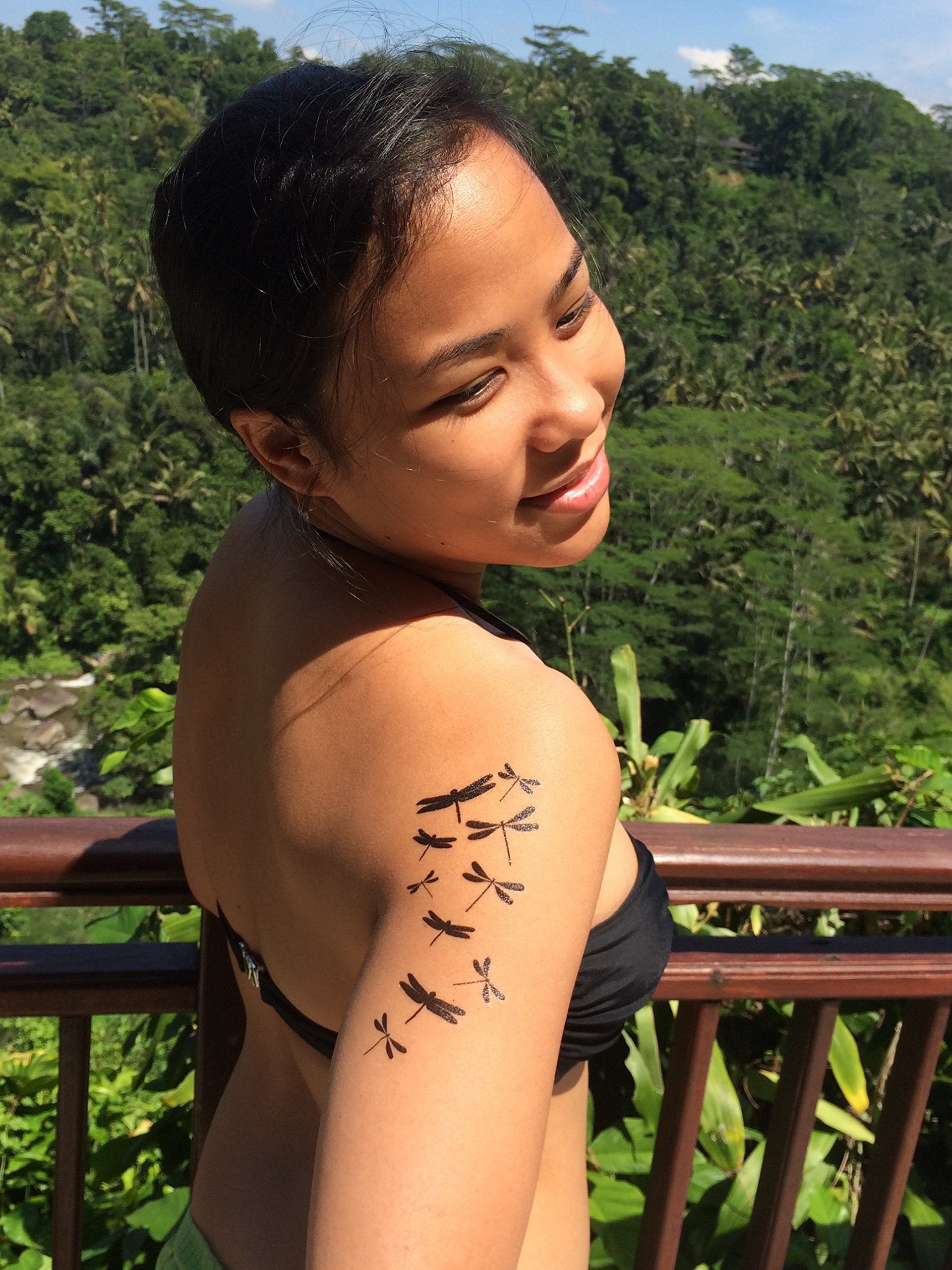 Premium Dragonfly & Butterfly Black Silhouette Tattoo Tattoos