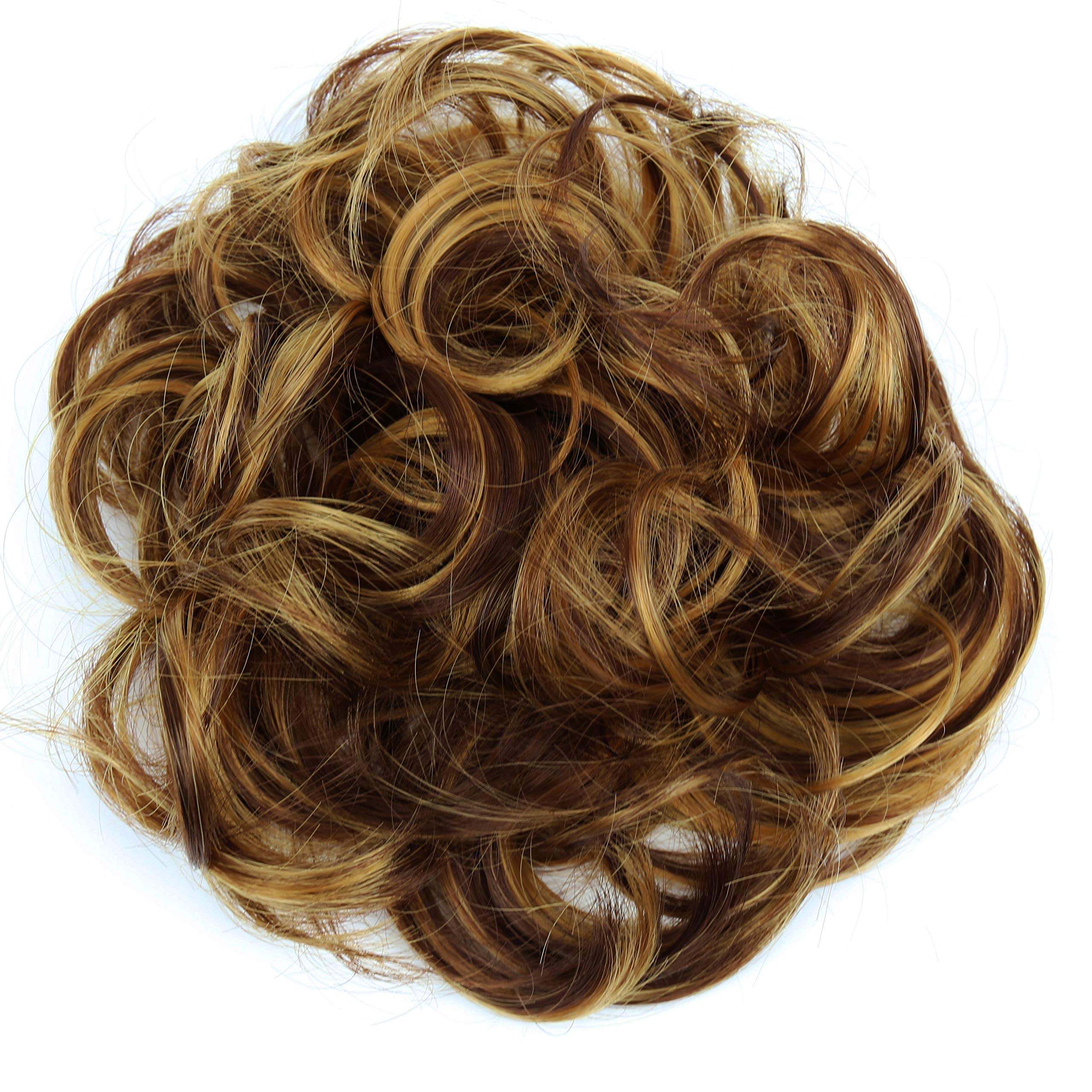 brown mix 30H26 : PRETTYSHOP Scrunchie Scrunchy Bun Up Do Hair piece Hair Ribbon Ponytail Extensions Wavy Curly or Messy brown mix 30H26