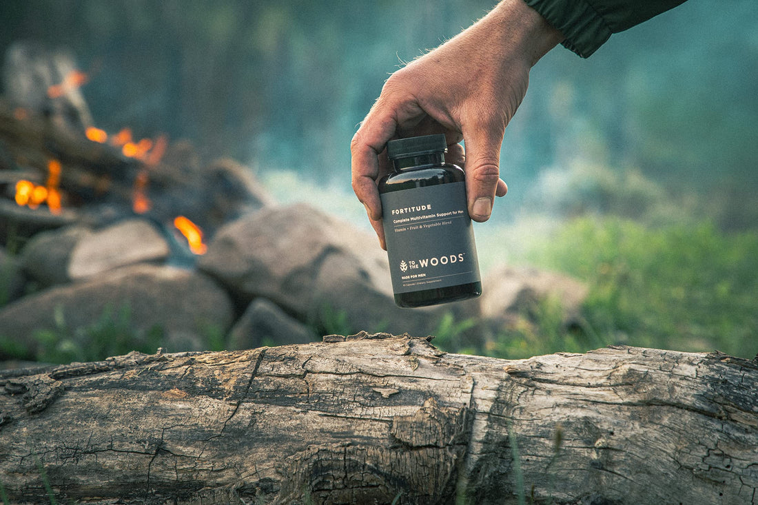 To The Woods Fortitude Complete Multivitamin Support for Men - 20 Organic Raw Fruits & Vegetables, 24 Essential Vitamins & Minerals - Immune Health, Energy Booster (1 Bottle, 30 Capsules)