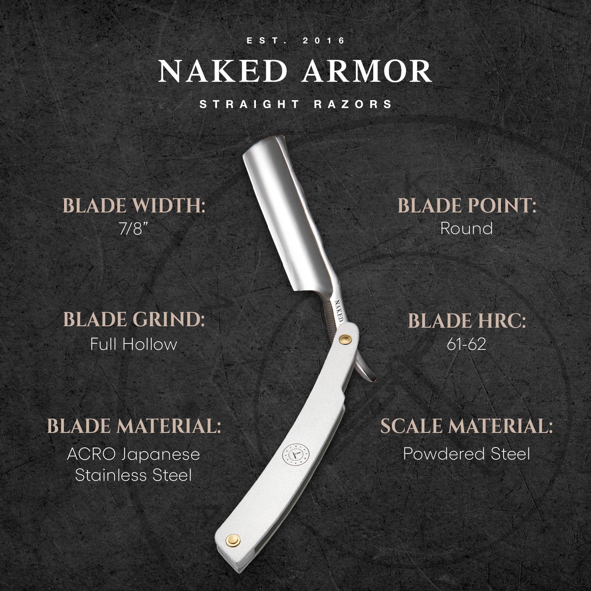 Straight Edge Stainless Steel Razor Silver Merlin - Shave Ready Straight Razor For Men, Japanese Straight Razor, Barber Approved For Magic Straight Razor Shaving, Powdered Steel Handle, Leather Case