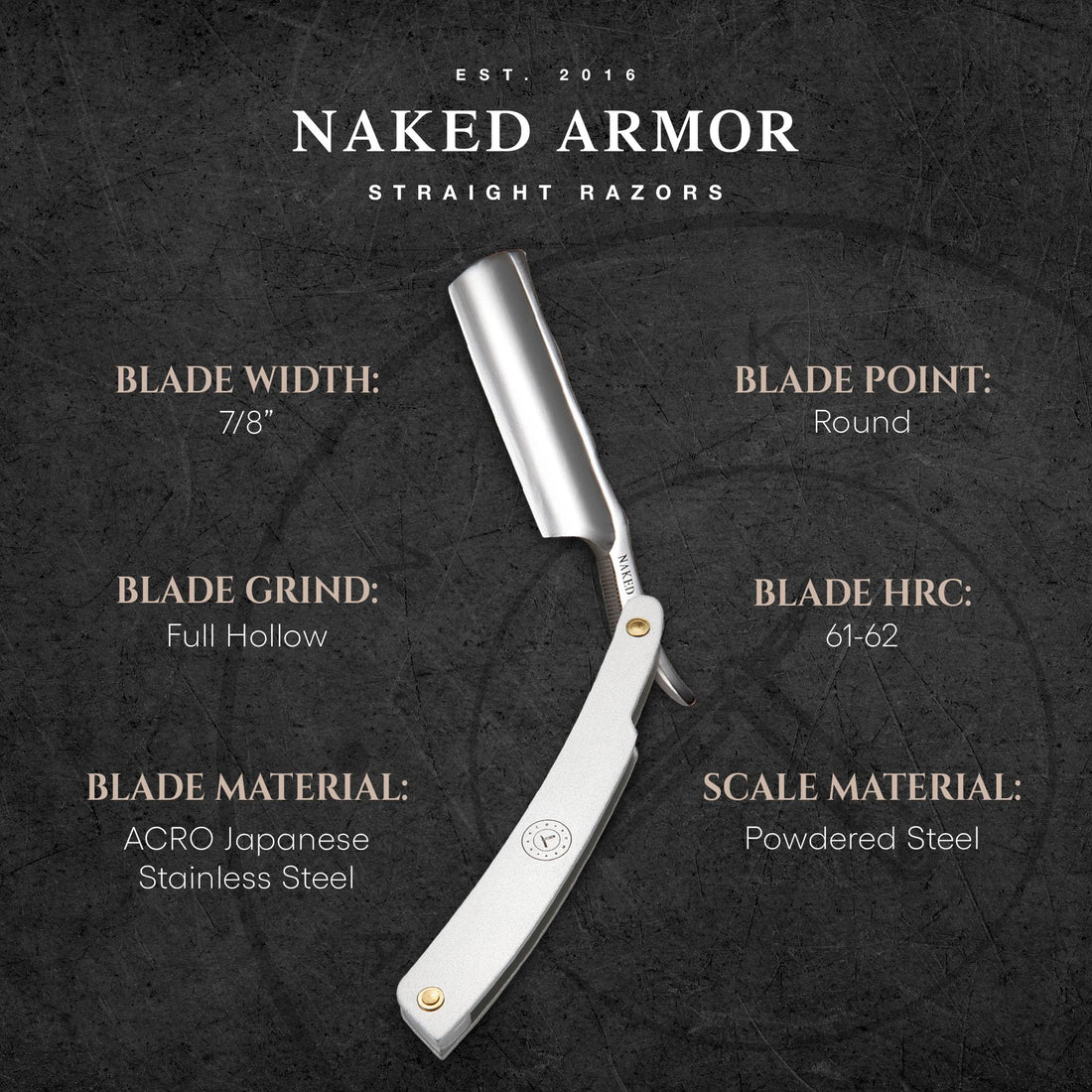 Straight Edge Stainless Steel Razor Silver Merlin - Shave Ready Straight Razor For Men, Japanese Straight Razor, Barber Approved For Magic Straight Razor Shaving, Powdered Steel Handle, Leather Case