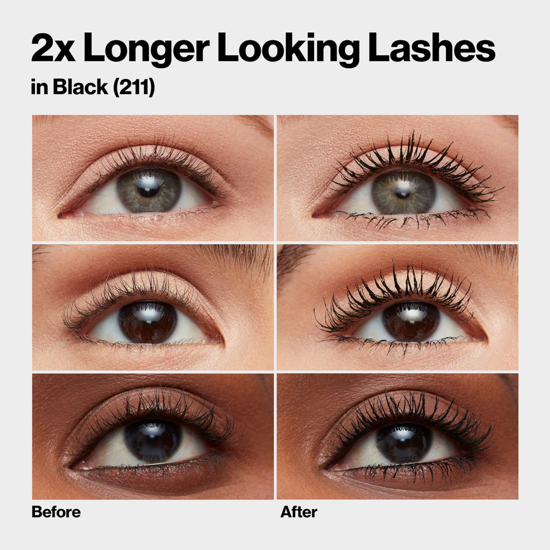 Revlon ColorStay Xtensionnaire Lengthening Lash Serum and Mascara In One, Tapered Brush for 2X Longer Looking Eyelashes, Infused with Pro Vitamin B5, Smudge-Proof, 201 Blackest Black