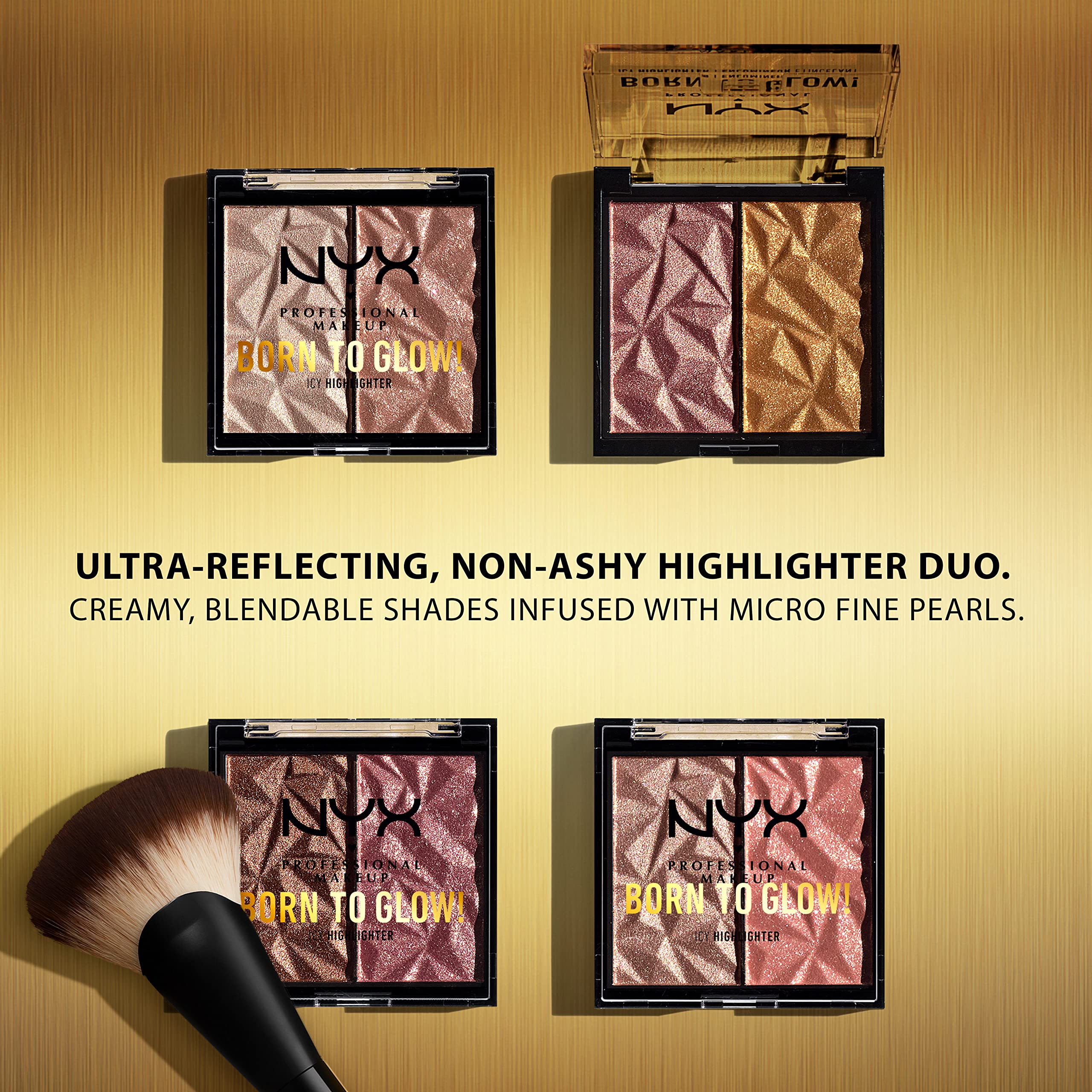NYX PROFESSIONAL MAKEUP Born To Glow Icy Highlighter Duo, Bout The Bronze