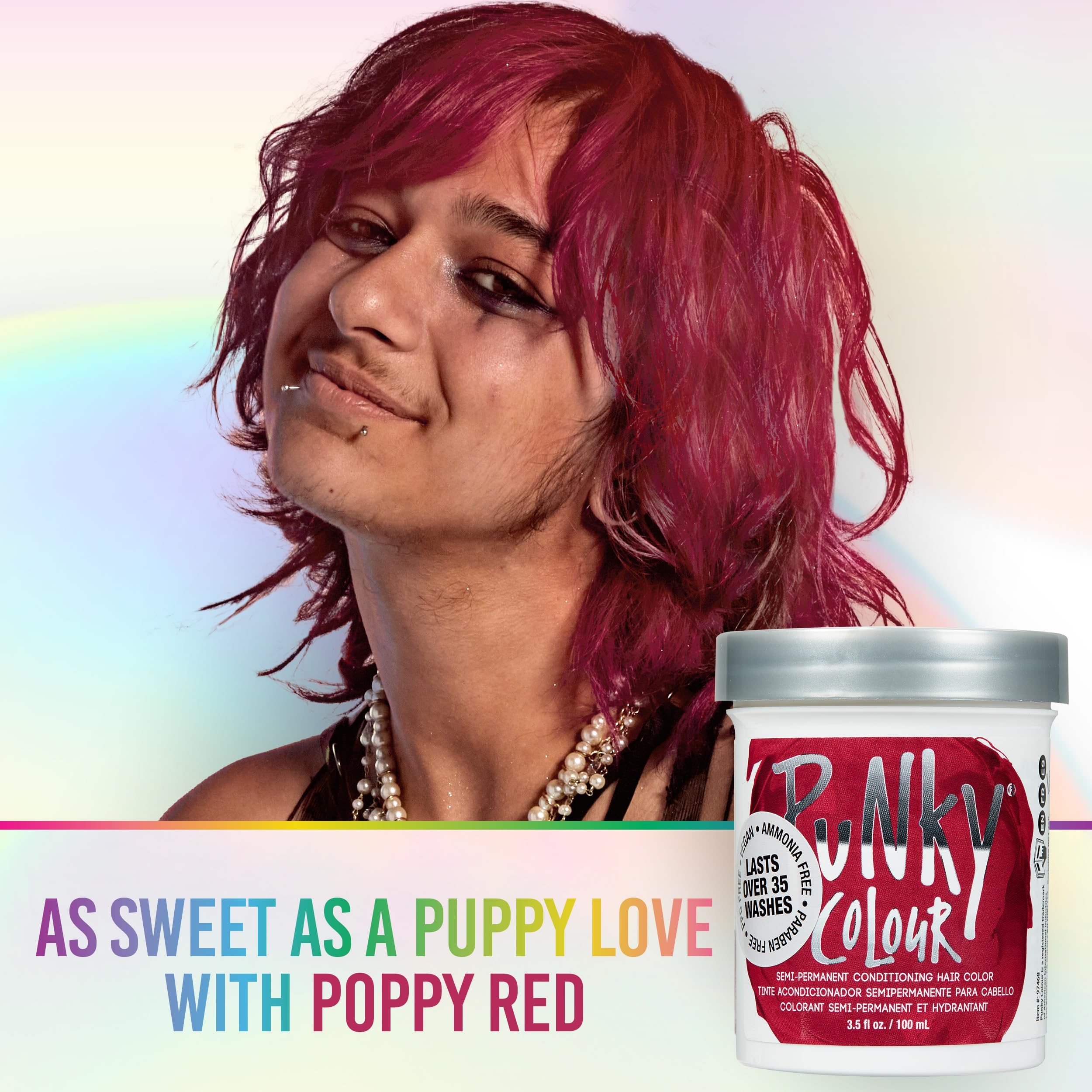 Punky Poppy Red Semi Permanent Conditioning Hair Color, 3.5oz