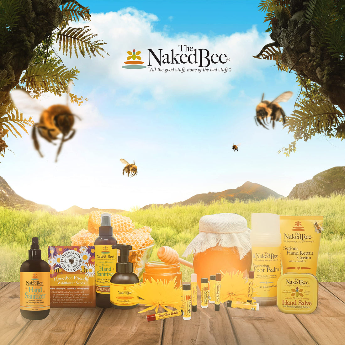 Naked Bee Moisturizing Hand & Body Lotion, 6.7 Ounce, Pomegranate & Honey