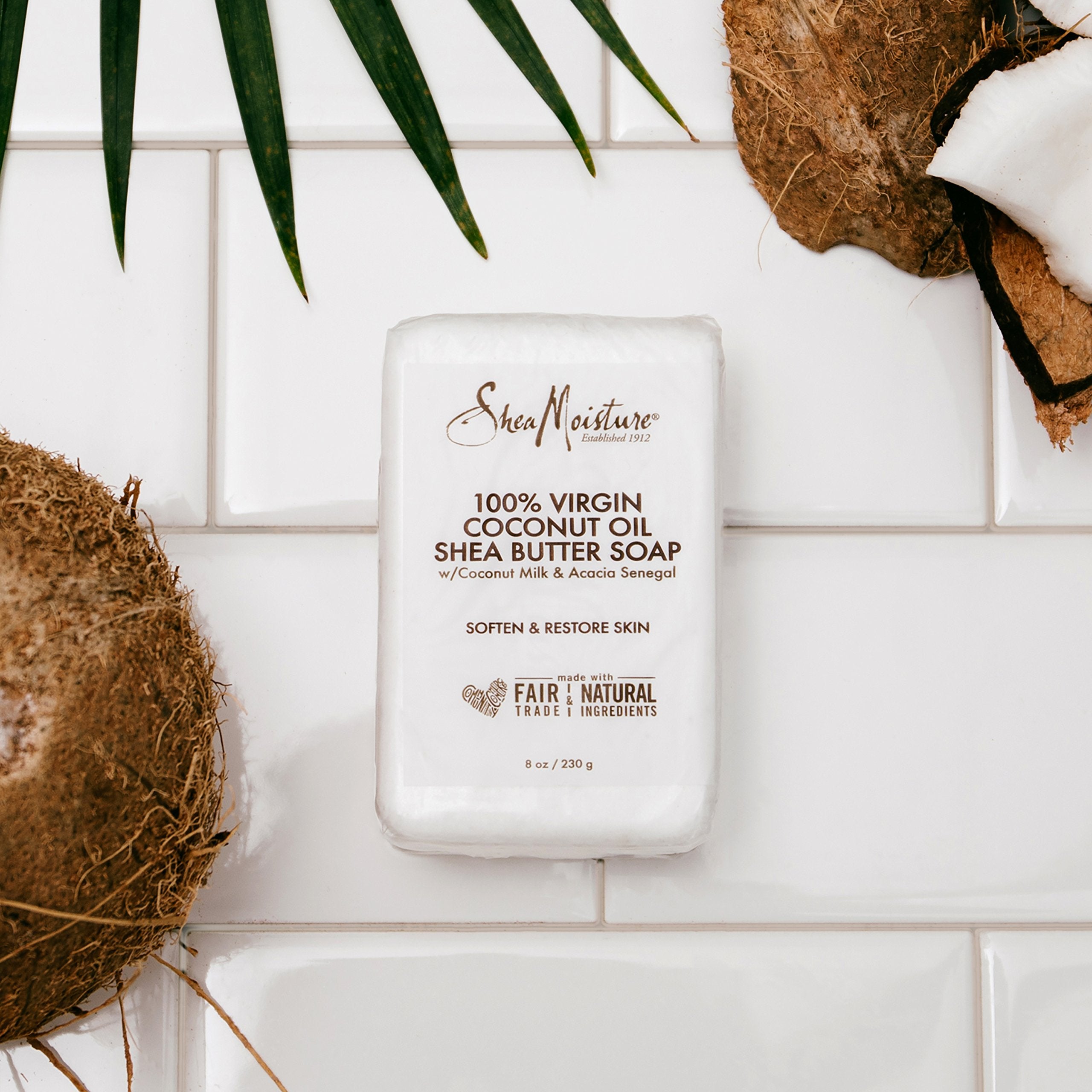 Shea Moisture 100% Virgin Coconut Oil Shea Butter Soap, 8 Oz