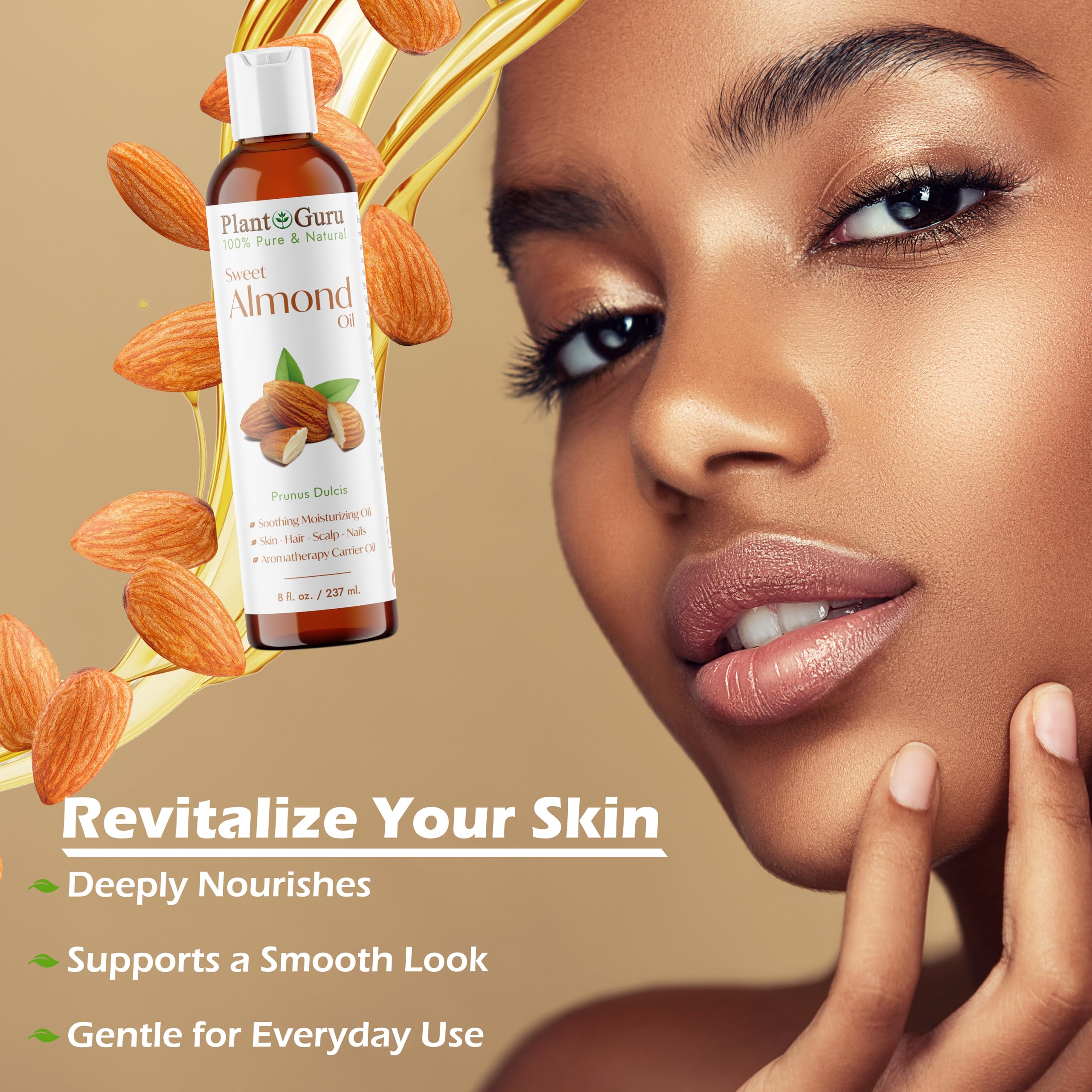 Sweet Almond Oil 4 fl. oz. Cold Pressed Carrier 100% Pure Natural For Skin, Body, Face, and Hair Growth Moisturizer. Great For Creams, Lotions, Lip balm and Soap Making