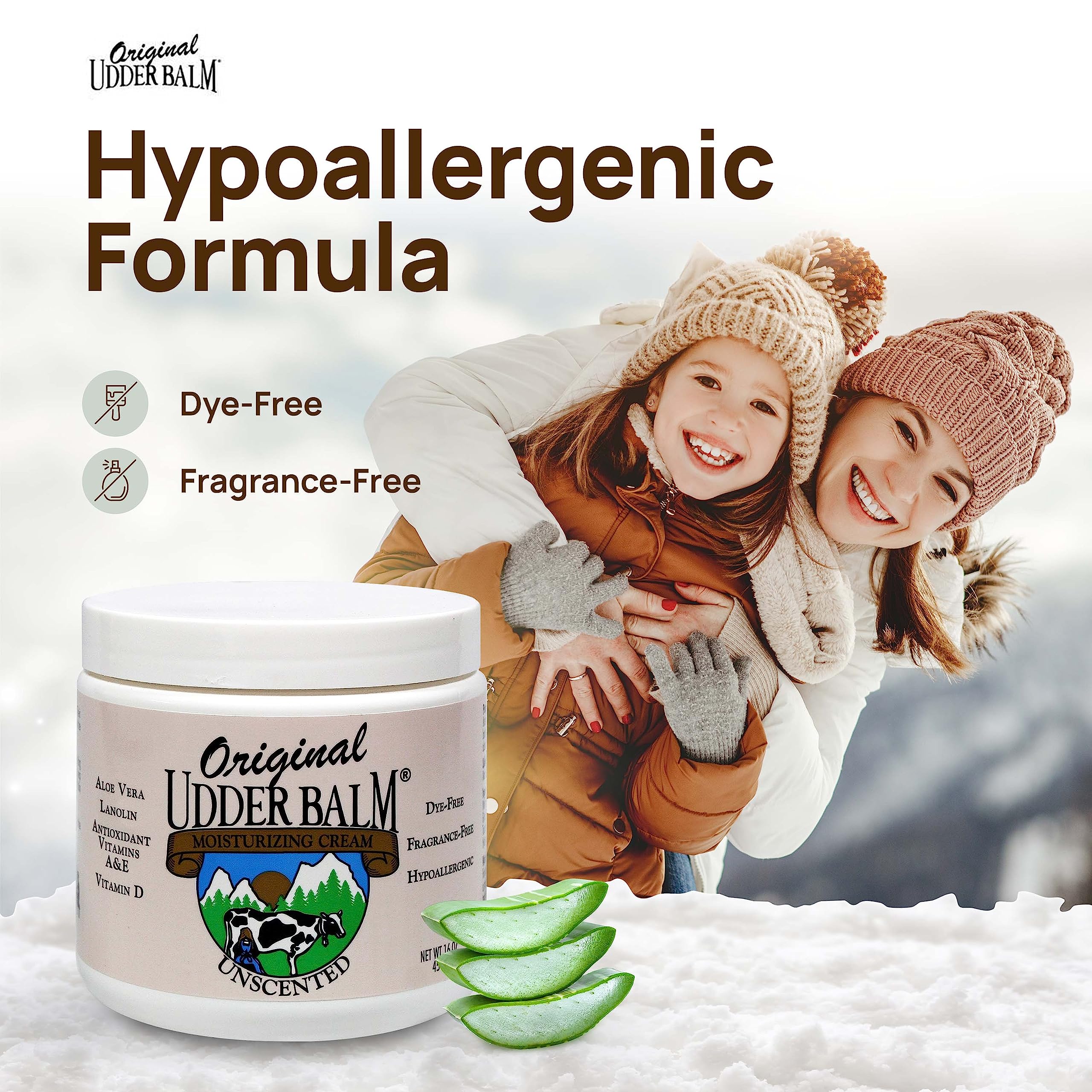 Original Udder Balm Unscented Moisturizing Creme Jar, 16 oz