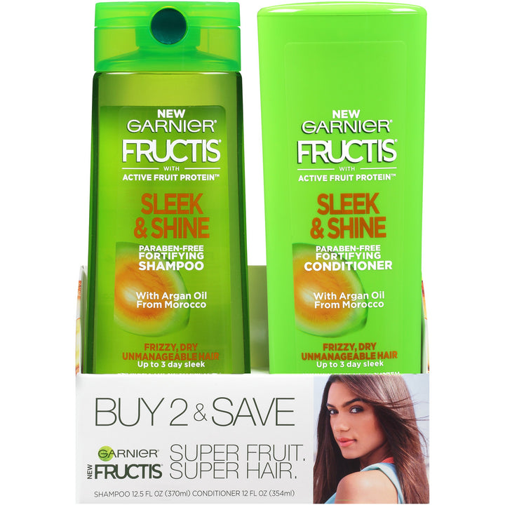 Garnier Hair Care Fructis Shampoo & Conditioner Kit, Sleek & Shine