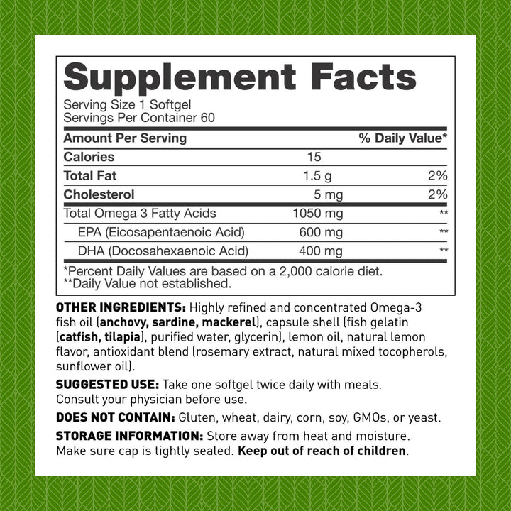 Amy Myers MD Complete Omega-3 Softgel “1000mg of EPA/DHA - 170% More Bioavailable Than Leading Fish Oil Supplements - Supports Healthy Inflammatory Response “ 60 Capsules, 2 Month Supply