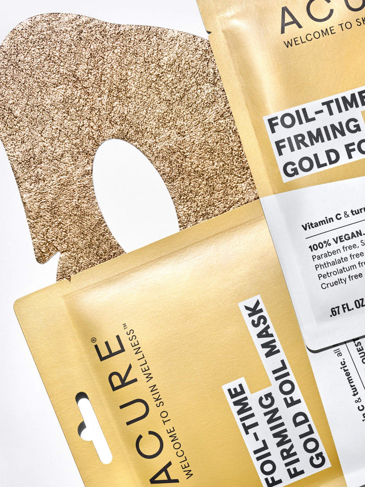 ACURE Foil Time Firming Gold Foil Mask Single, 0.67 Fl Oz