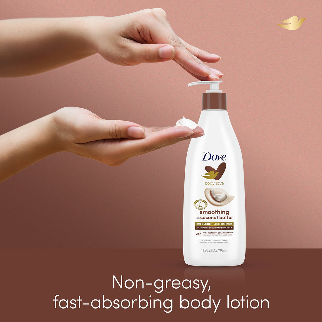 Dove Body Love Smoothing Body Lotion Coconut Oil & Cocoa Butter 3 Count for Healthy, Smooth, Supple Skin Lotion for Dry Skin with Restoring Ceramide Serum 13.5 oz