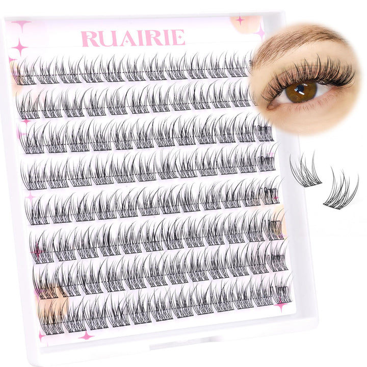 Lash Clusters Wispy Individual Lash Extensions Natural Cluster Lashes 9-11MM 96pcs DIY Eyelash Extension C-Curly Eyelash Clusters by Ruairie