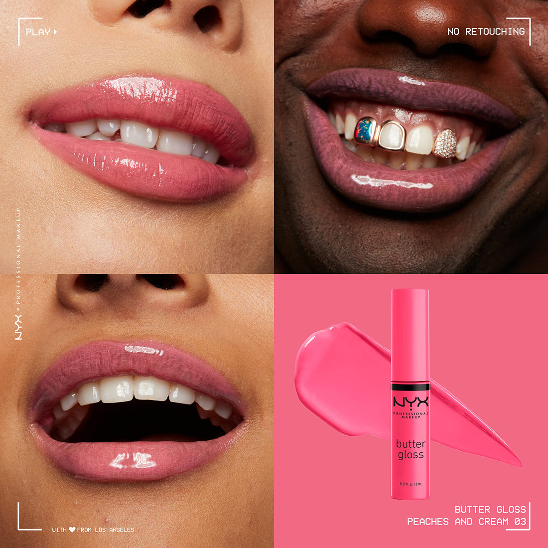 Nyx Professional Makeup Butter Lip Gloss, Sheer Finish - Peaches and Cream, 8ml
