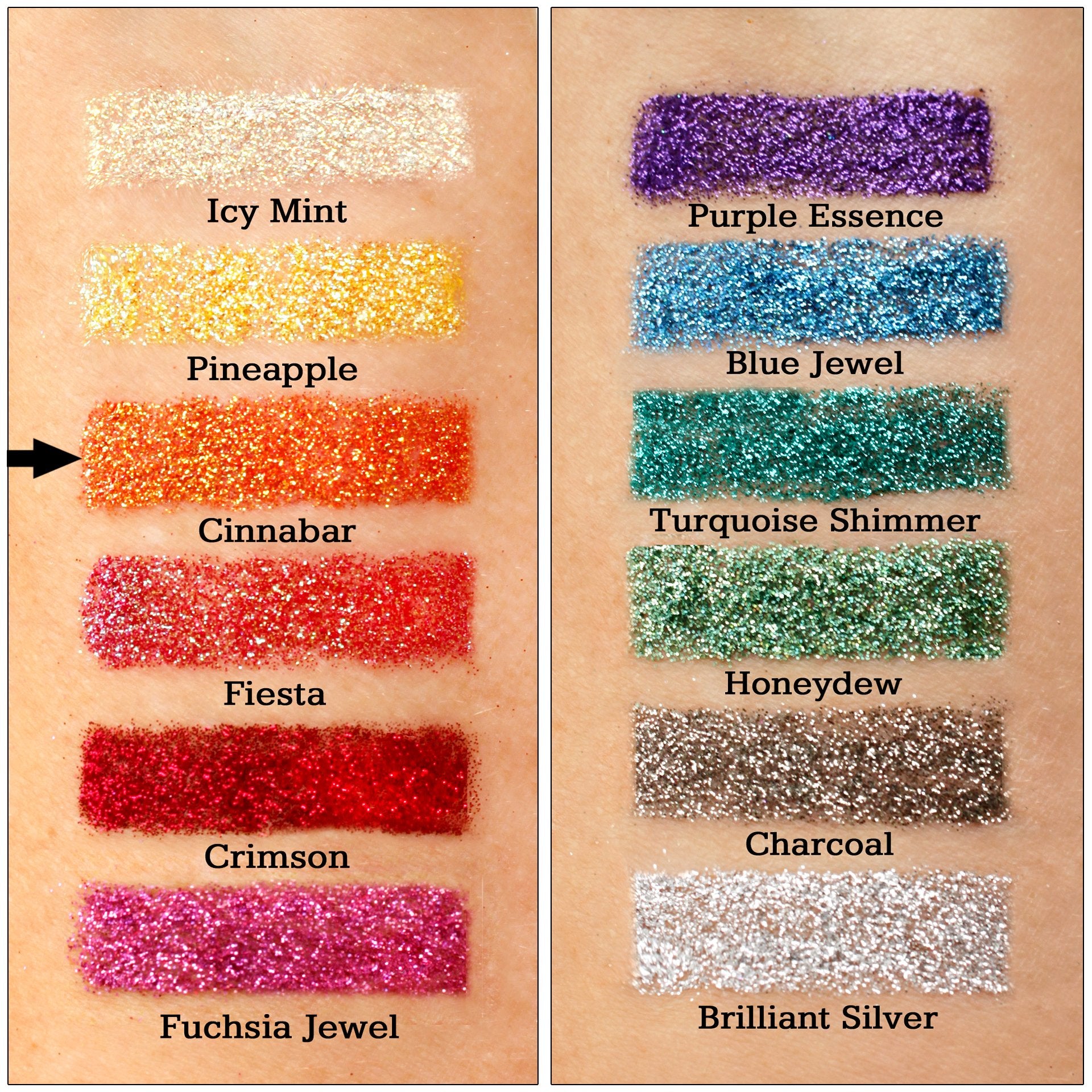 GLITTIES - Cinnabar - Cosmetic Grade Extra Fine (.006) Loose Glitter Powder Safe for Skin! Perfect for Makeup, Body Tattoos, Face, Hair, Lips, Soap, Lotion, Nail Art - (10 Gram Jar)