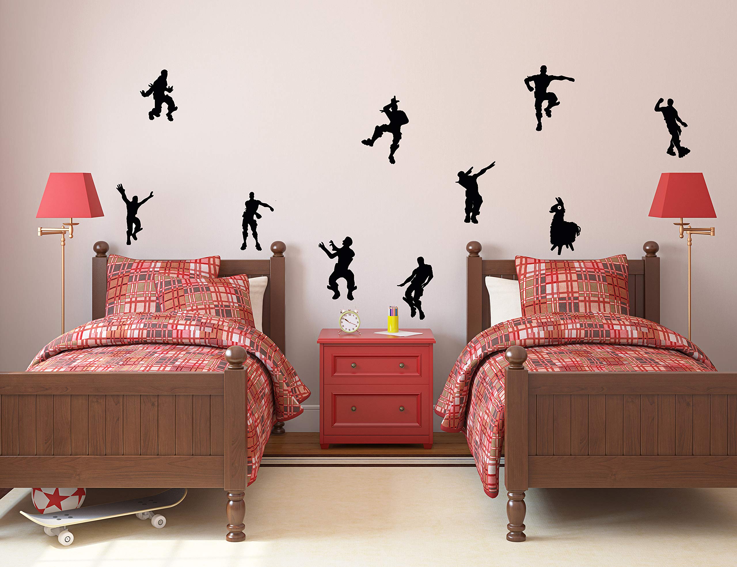 Video Game Wall Decal Wall Sticker Poster Floss Dancing Game Room Decor Peel & Stick Game Decal Baby Bedroom Home Decor Gaming Stickers (34.6 x 23.6) (Black)