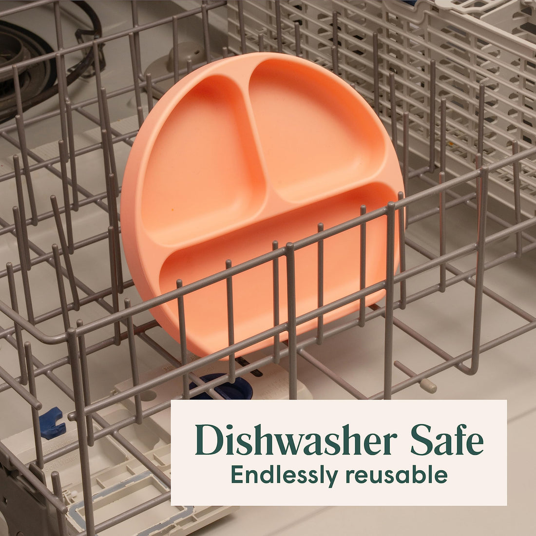 Simka Rose Baby Suction Plates - Silicone Divided Design, Toddler Plates - BPA Free, Microwave & Dishwasher Safe - Baby Led Weaning Supplies (Pack of 1)