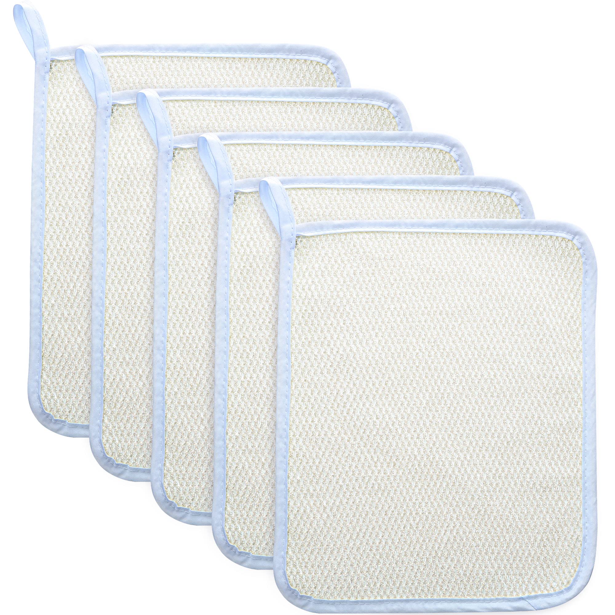 5 Pcs Exfoliating Wash Cloth Face Body Towel Dual Sided Exfoliating Scrub Towel Weave Beauty Skin Washcloth Soft Home Massage Bath Cloth