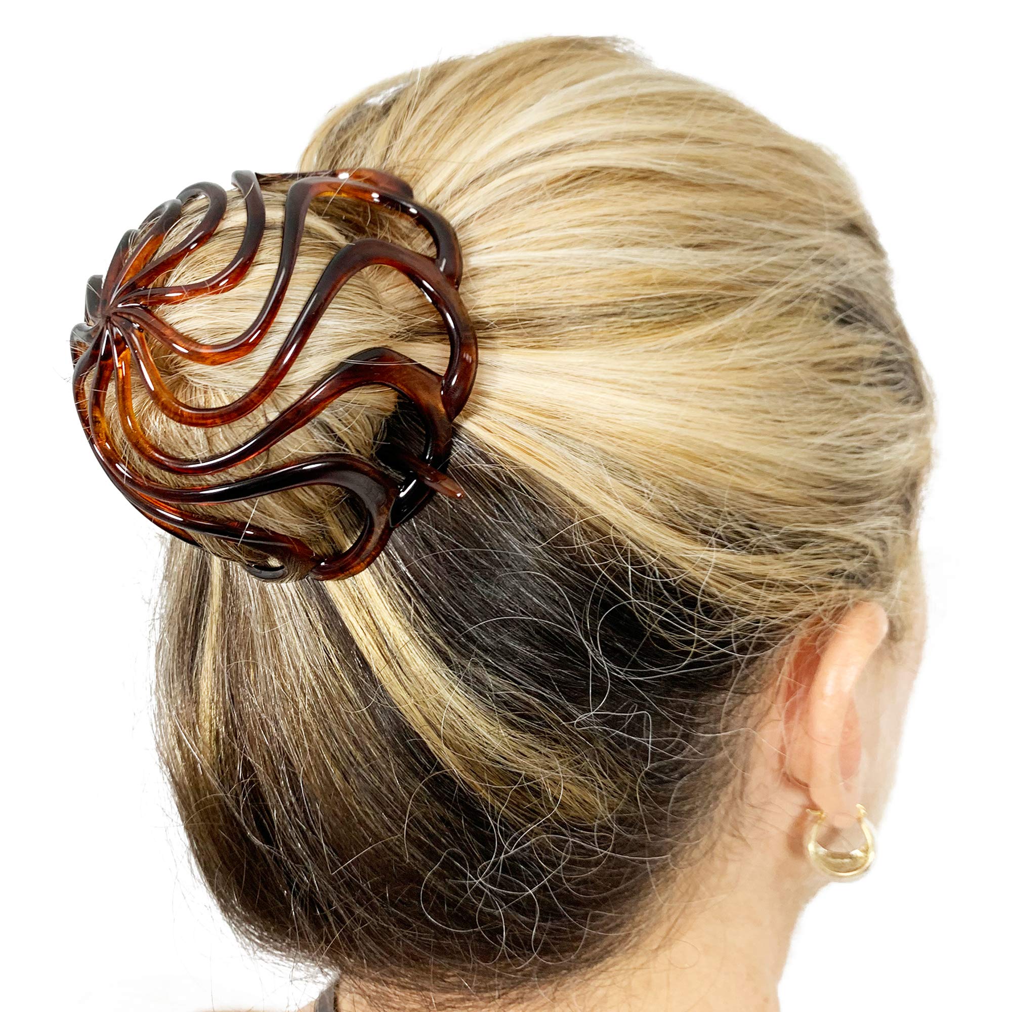 Camila Paris CP16 French woman Hair Accessories (3 1/2) Hair Bun Ponytail Holder. Hair Updo Bun Cover Cap. Strong and Durable Hair Ornaments. Made in France