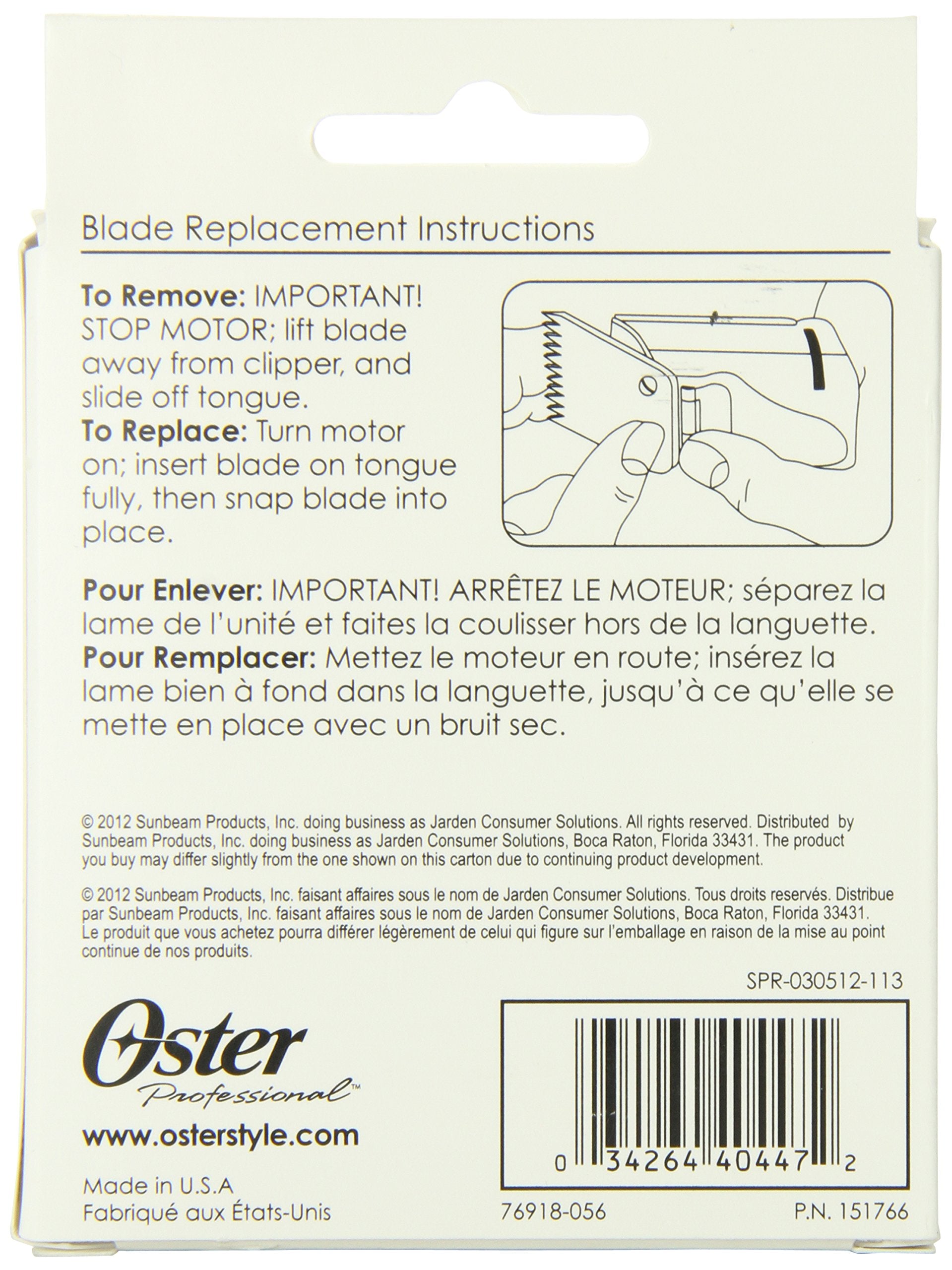 Oster Professional Arctic Collection Clipper/Trimmer Cool Touch Replacement Blade, Size #0A 3/64 (1.2mm)
